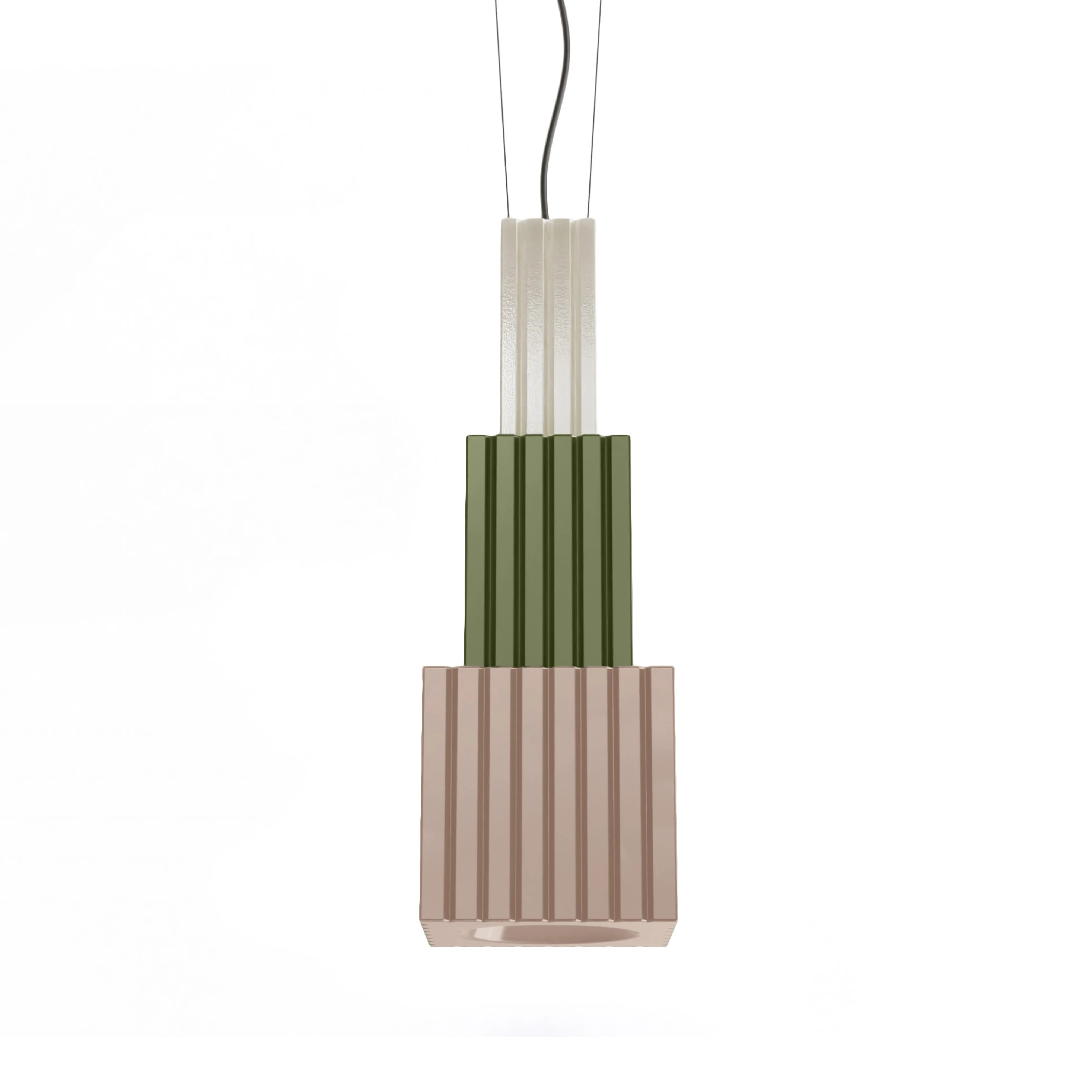 Lampa wisząca ceramiczna METRA beżowy z szałwiowym zielonym i kremowym