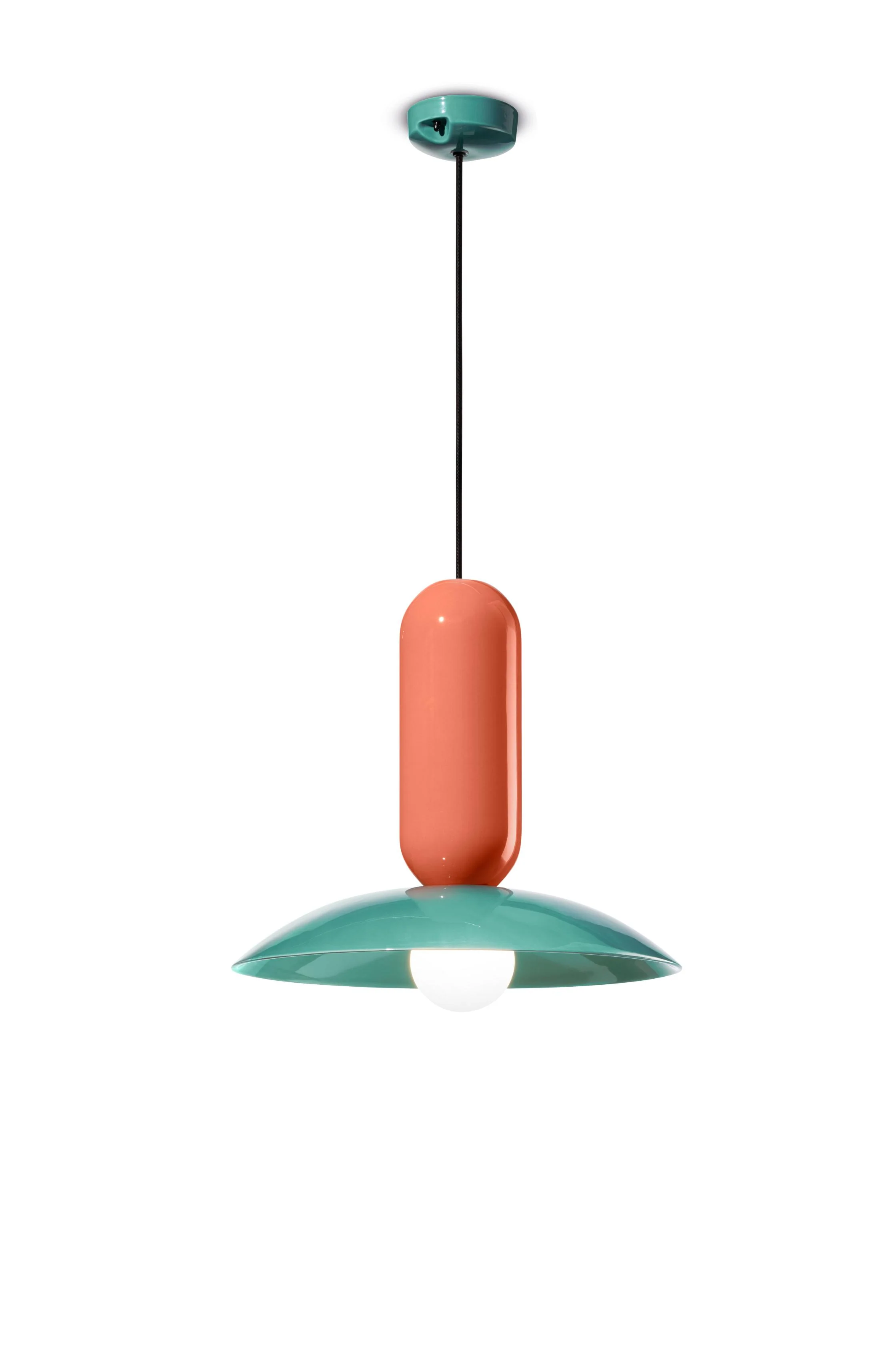 Lampa wisząca ceramiczna PAU pomarańczowy z turkusowym - Image 3