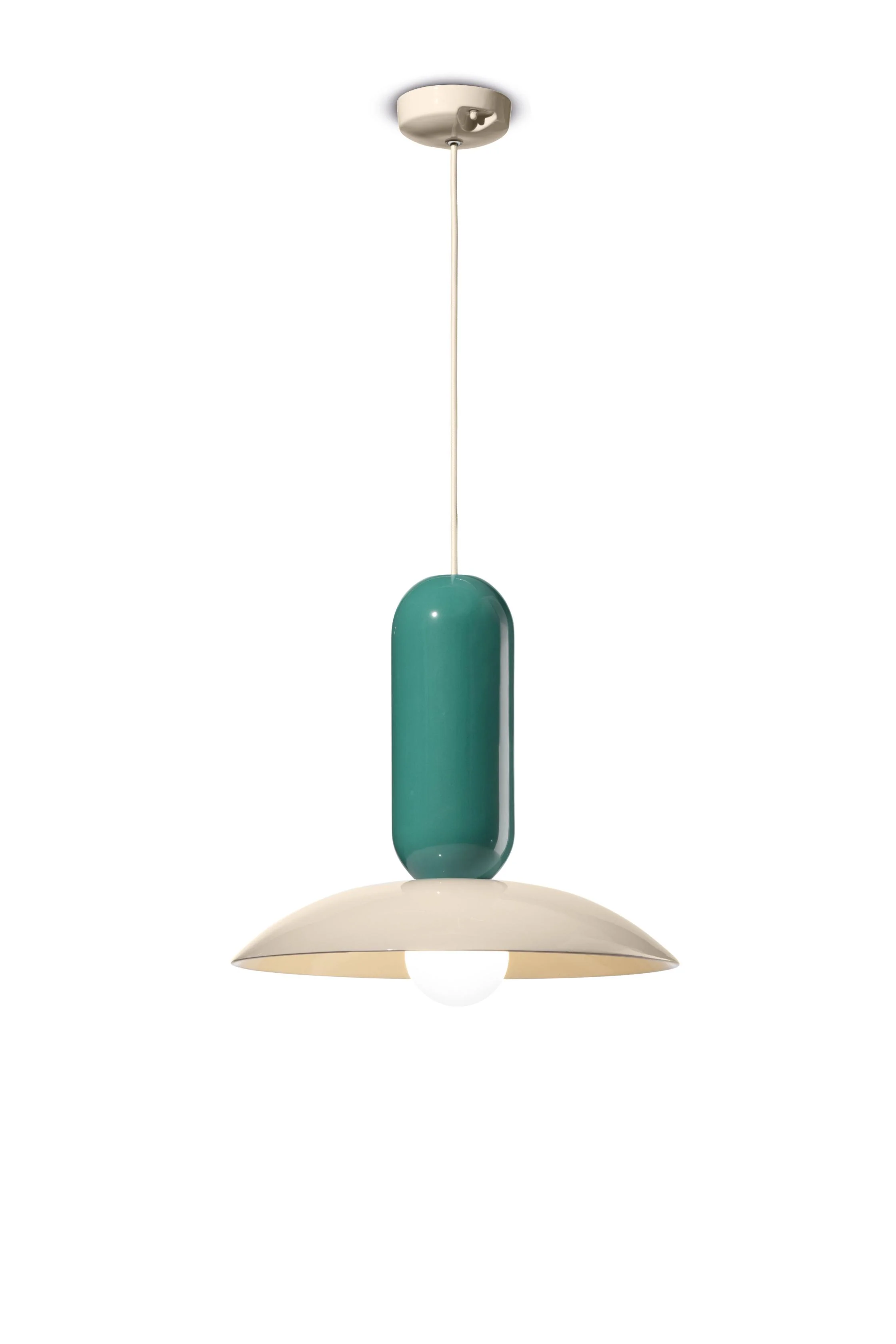 Lampa wisząca ceramiczna PAU turkusowy z kremowym - Image 3