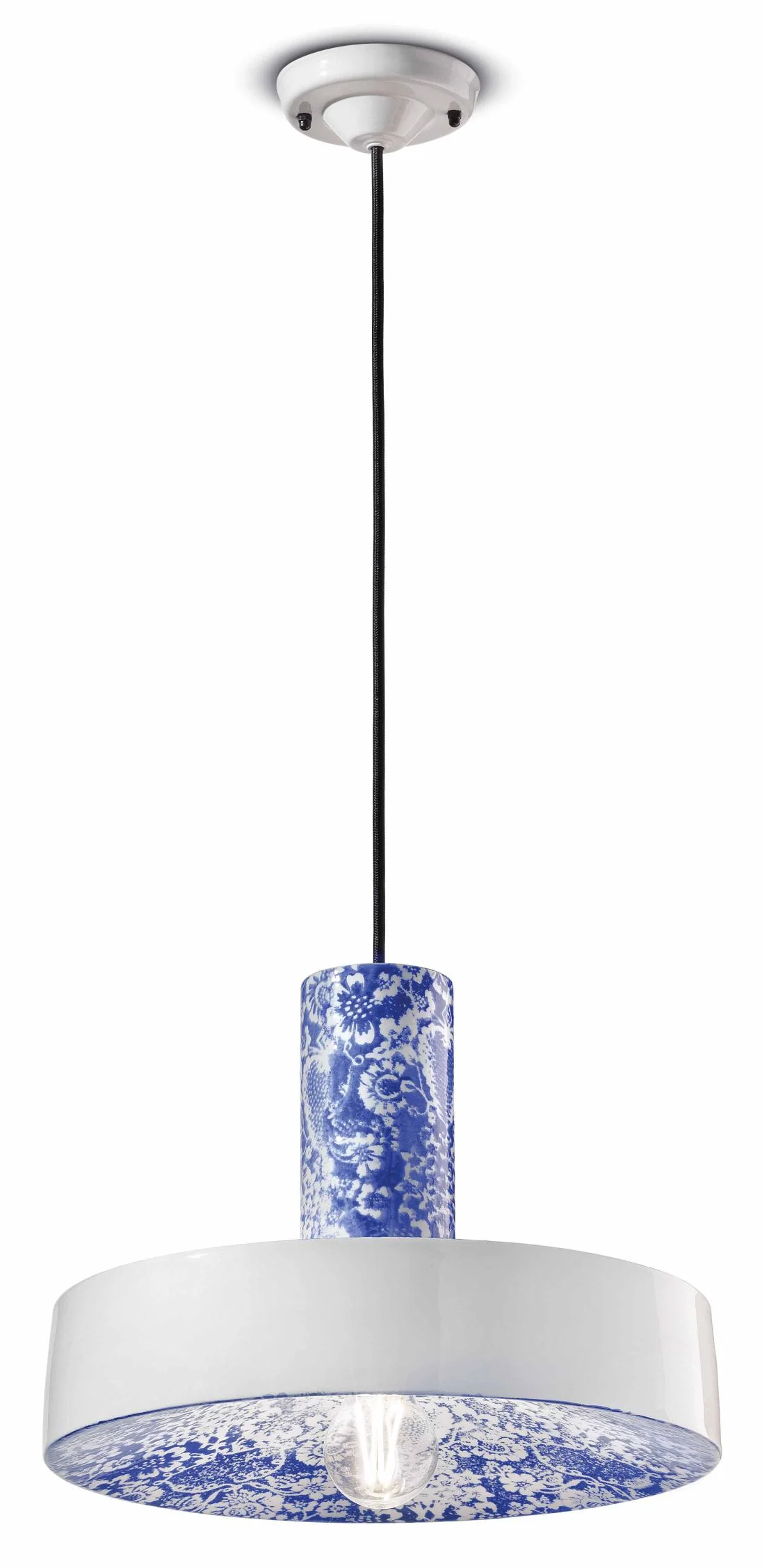 Lampa wisząca ceramiczna PI niebieskie kwiaty - Image 3