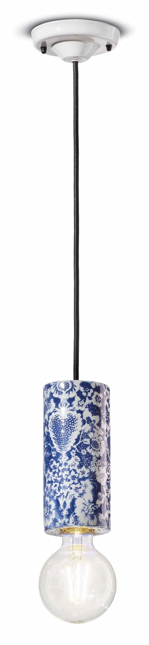 Lampa wisząca ceramiczna PI niebieskie kwiaty - Image 4