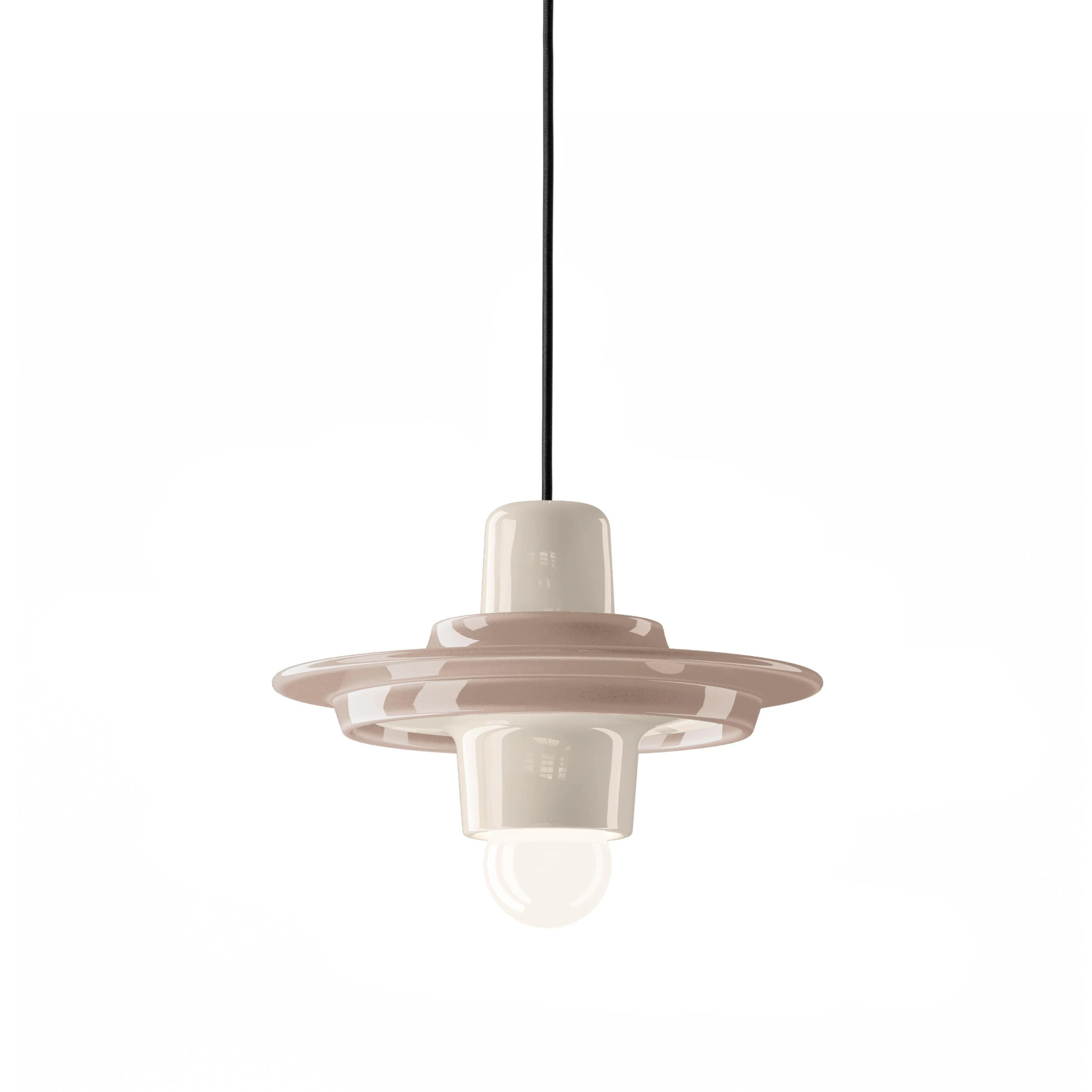 Lampa wisząca ceramiczna VOILÀ beżowy z kremowym