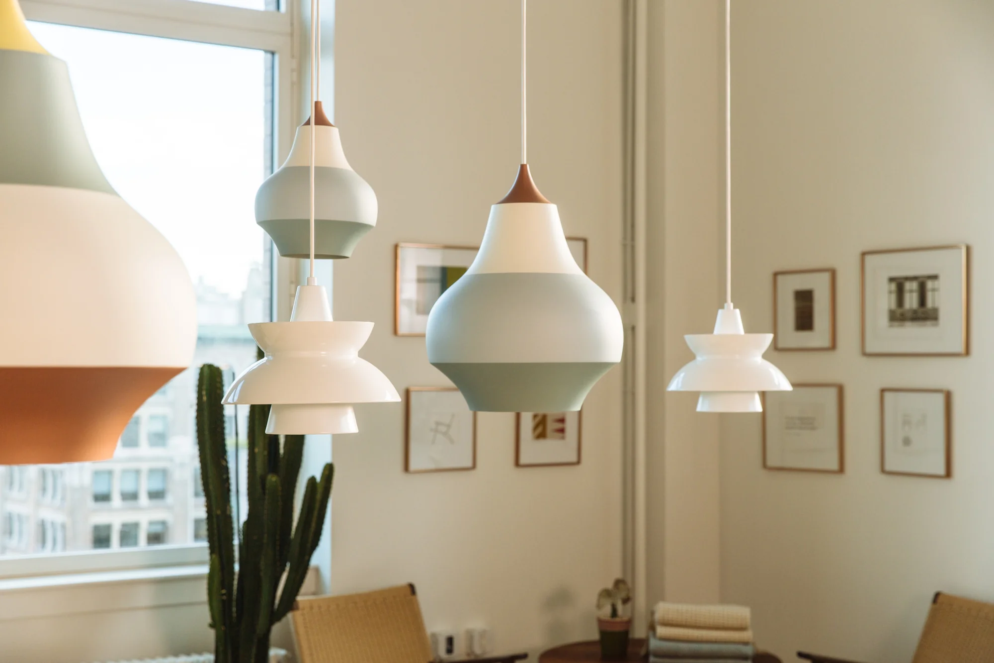 Lampa wisząca CIRQUE miedziano-biało-niebieski z żółtą końcówką - Image 6