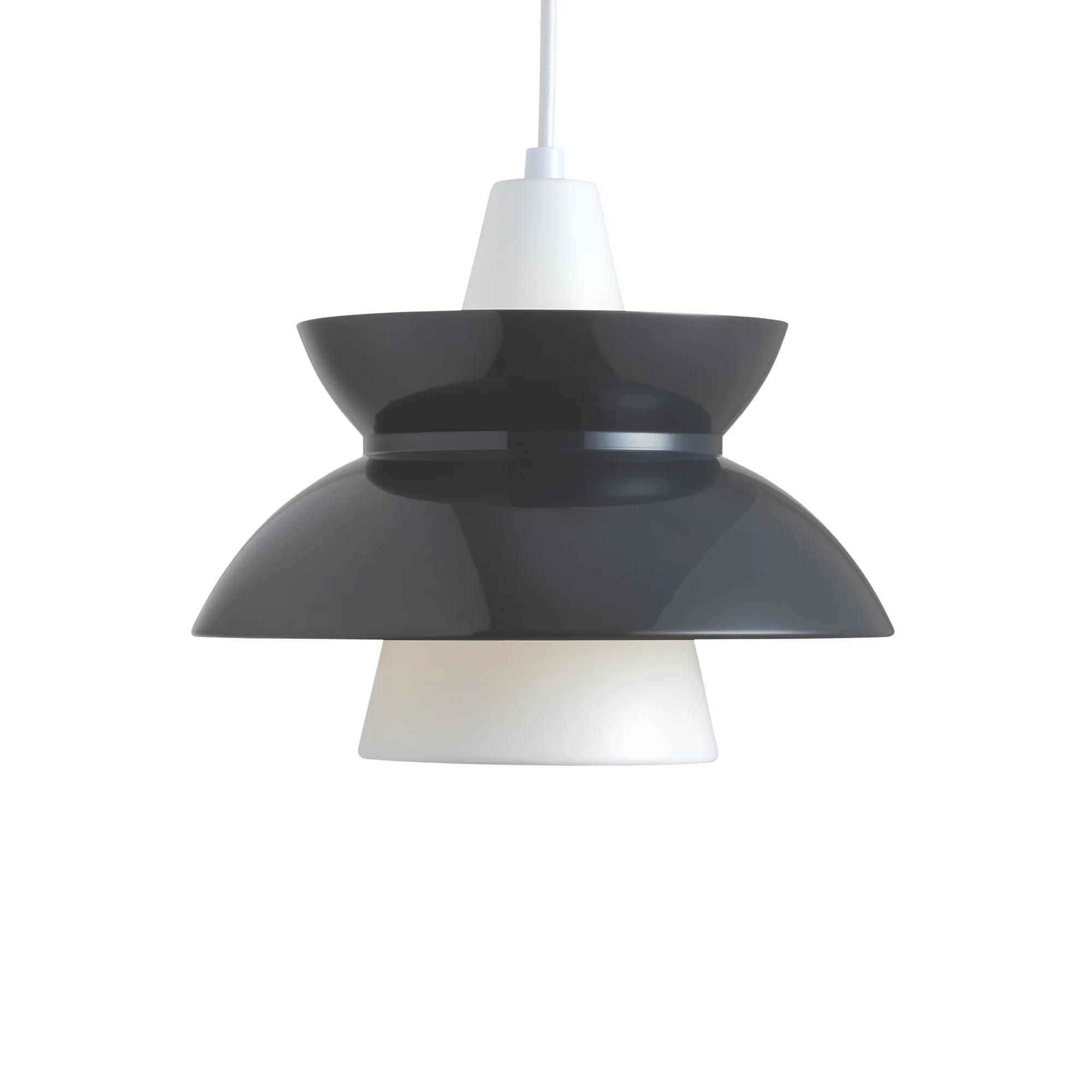 Lampa wisząca DOO-WOP biały z ciemnoszarym wykończeniem