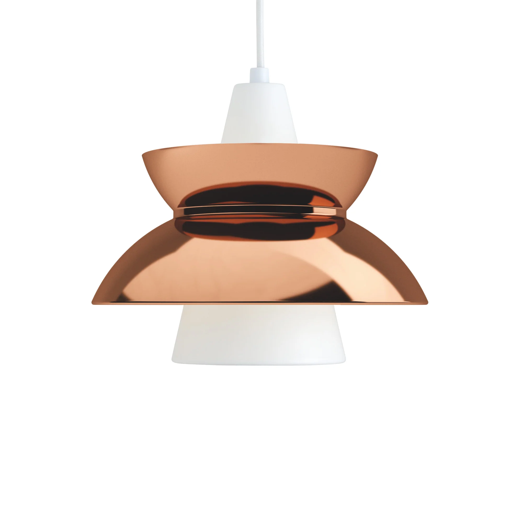 Lampa wisząca DOO-WOP biały z miedzianym wykończeniem
