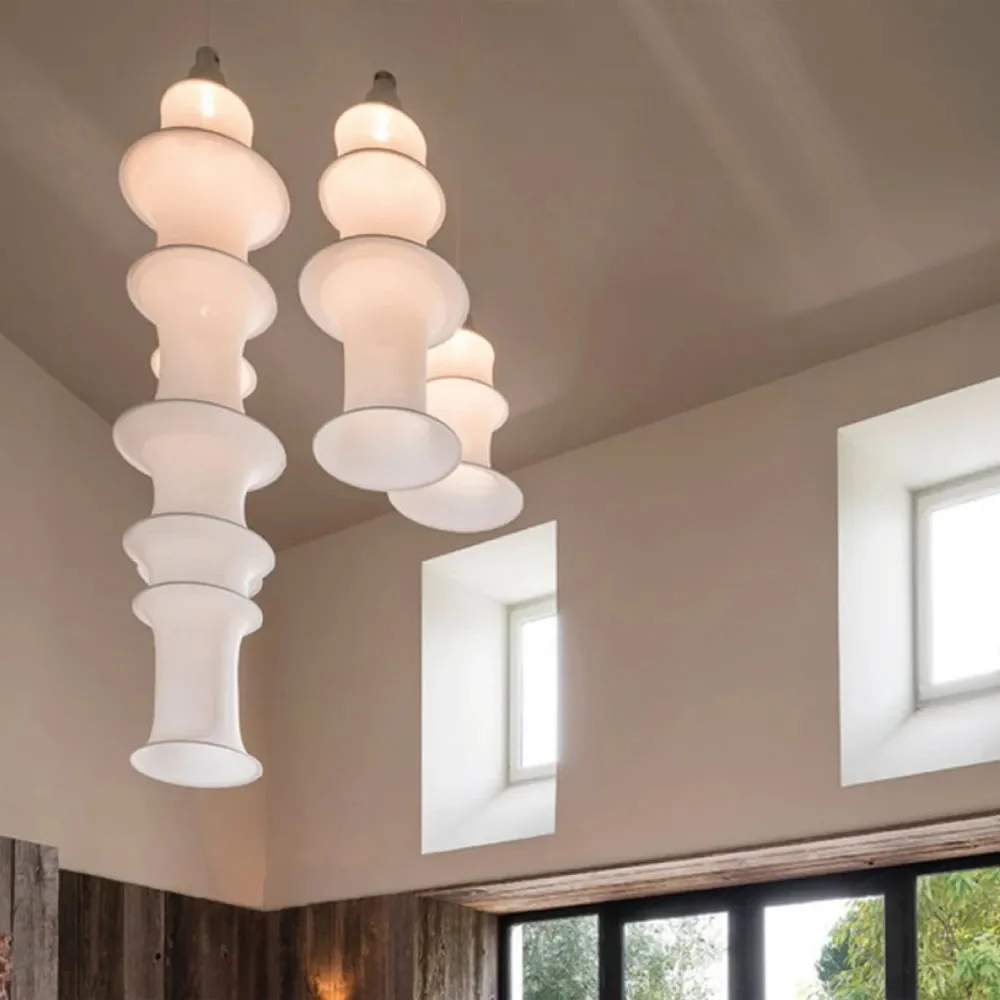 Lampa wisząca FALKLAND biała tkanina - Image 3