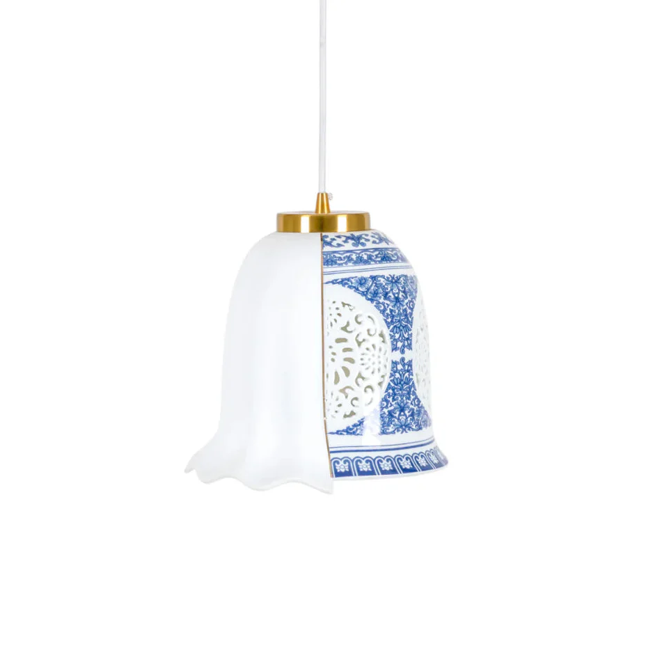 Lampa wisząca HYBRID LAUVIA biała porcelana