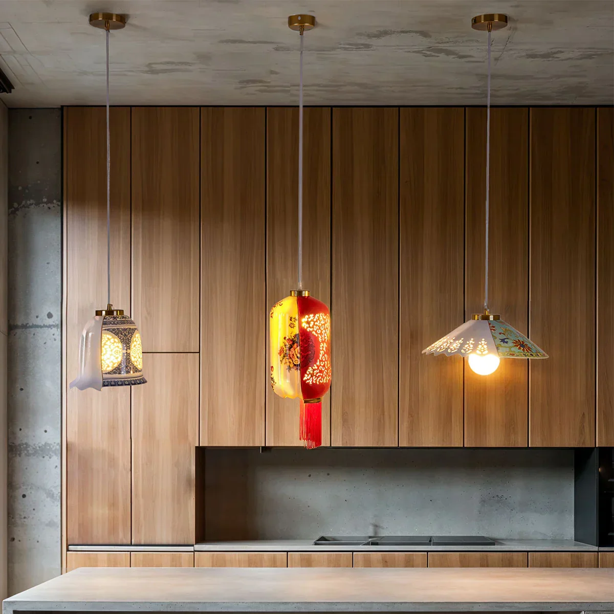 Lampa wisząca HYBRID LAUVIA biała porcelana - Image 2