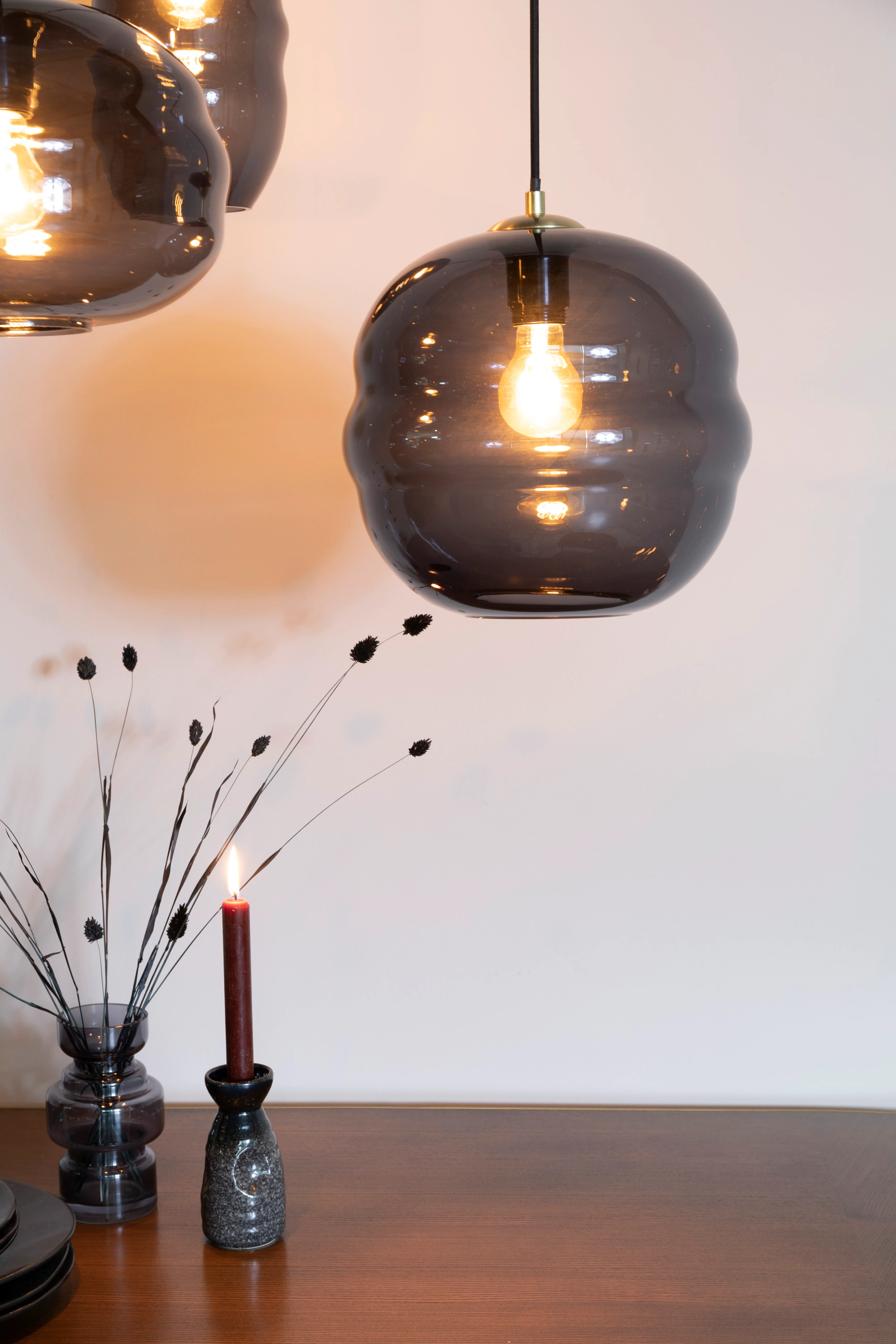 Lampa wisząca LAUREN czarne szkło - Image 4