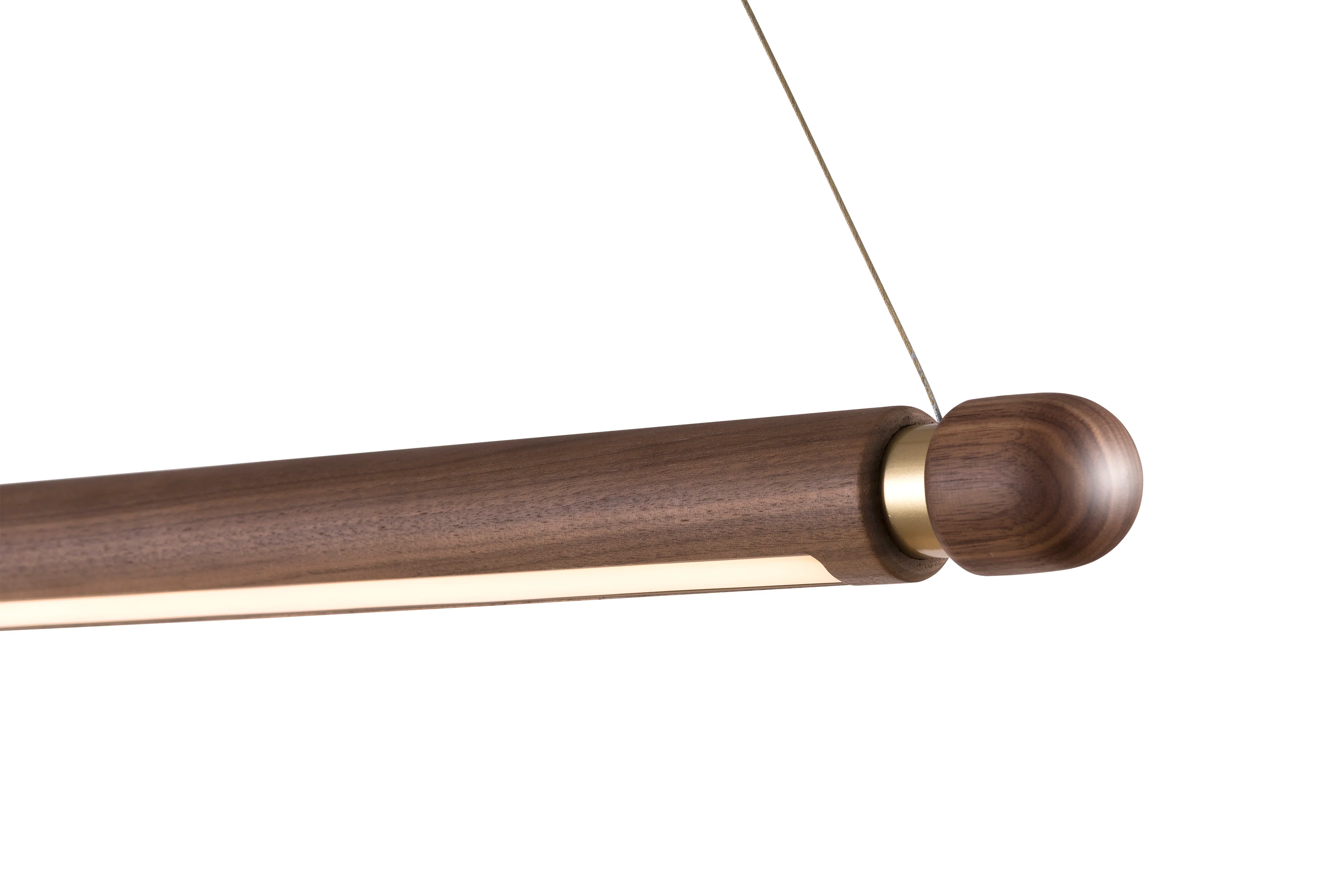 Lampa wisząca LINEA H drewno orzechowe z mosiężnym wykończeniem - Image 5