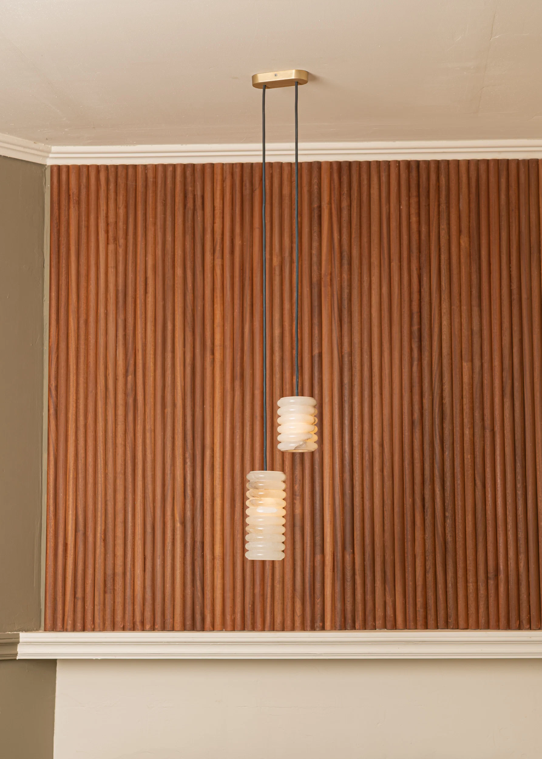 Lampa wisząca MANIKO FLUTA DOUBLE biały alabaster - Image 5