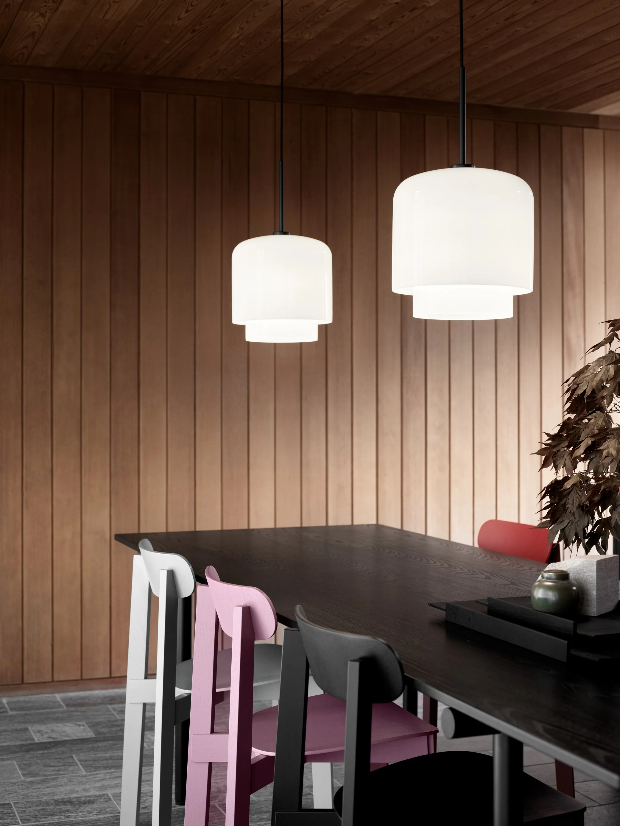 Lampa wisząca MEGUMI biały z czarnym wykończeniem - Image 4