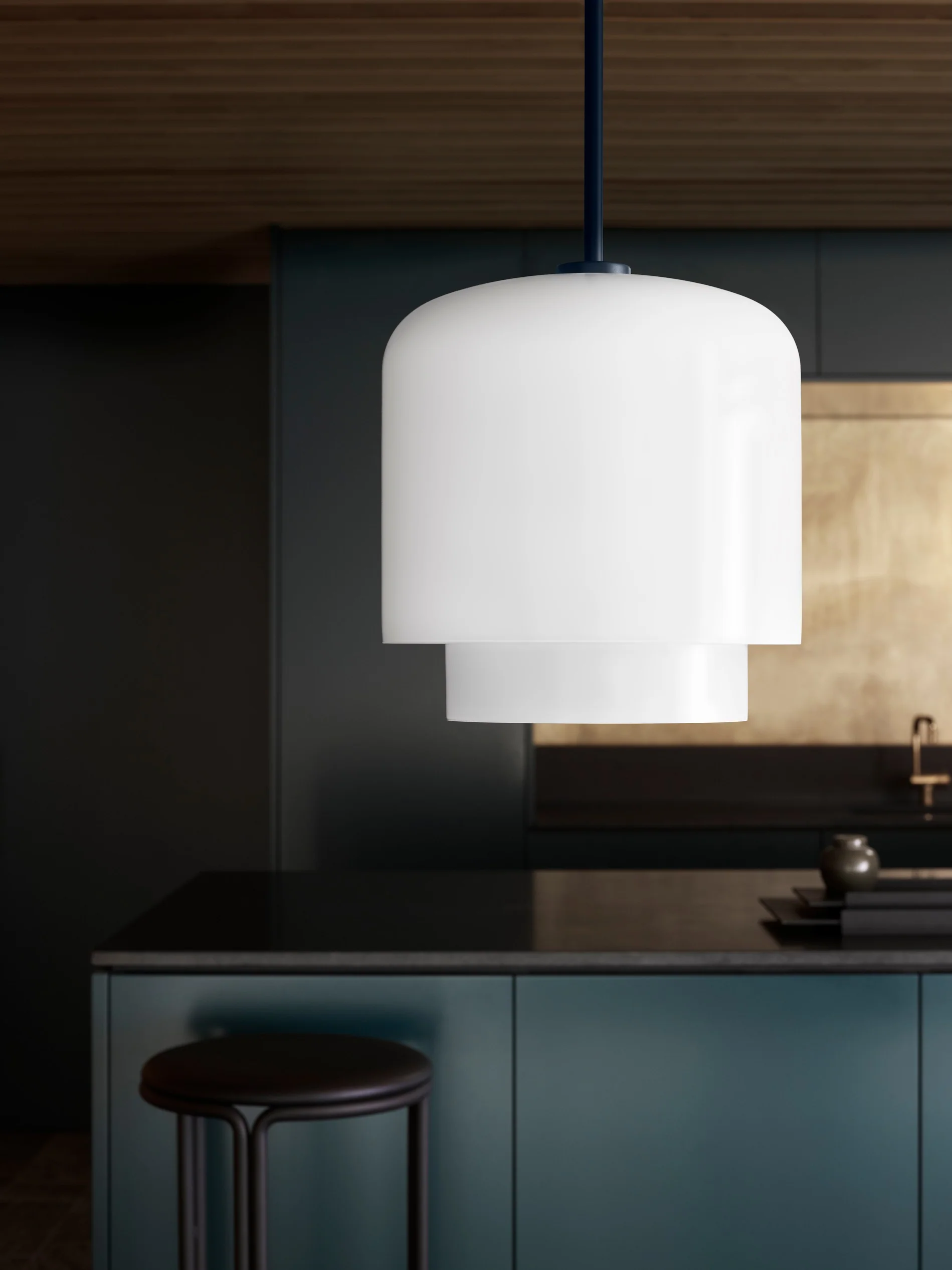 Lampa wisząca MEGUMI biały z czarnym wykończeniem - Image 6