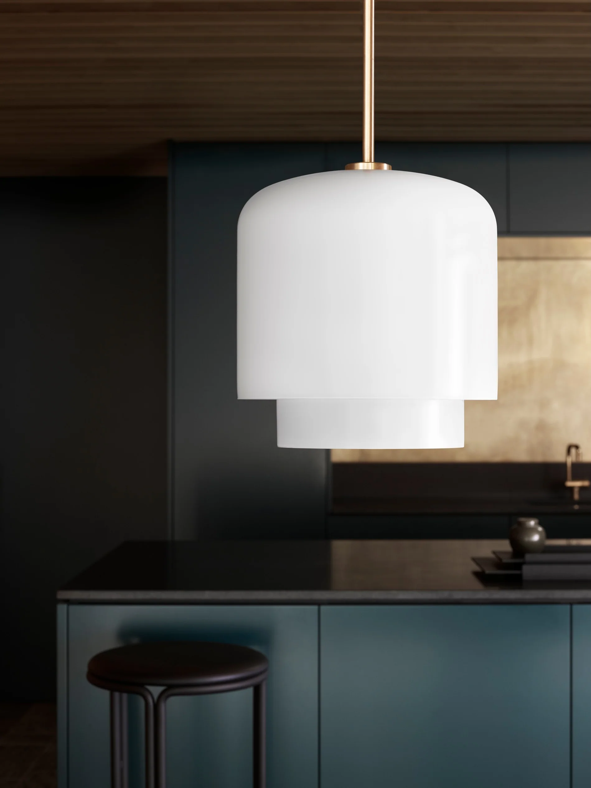 Lampa wisząca MEGUMI biały z mosiężnym wykończeniem - Image 10