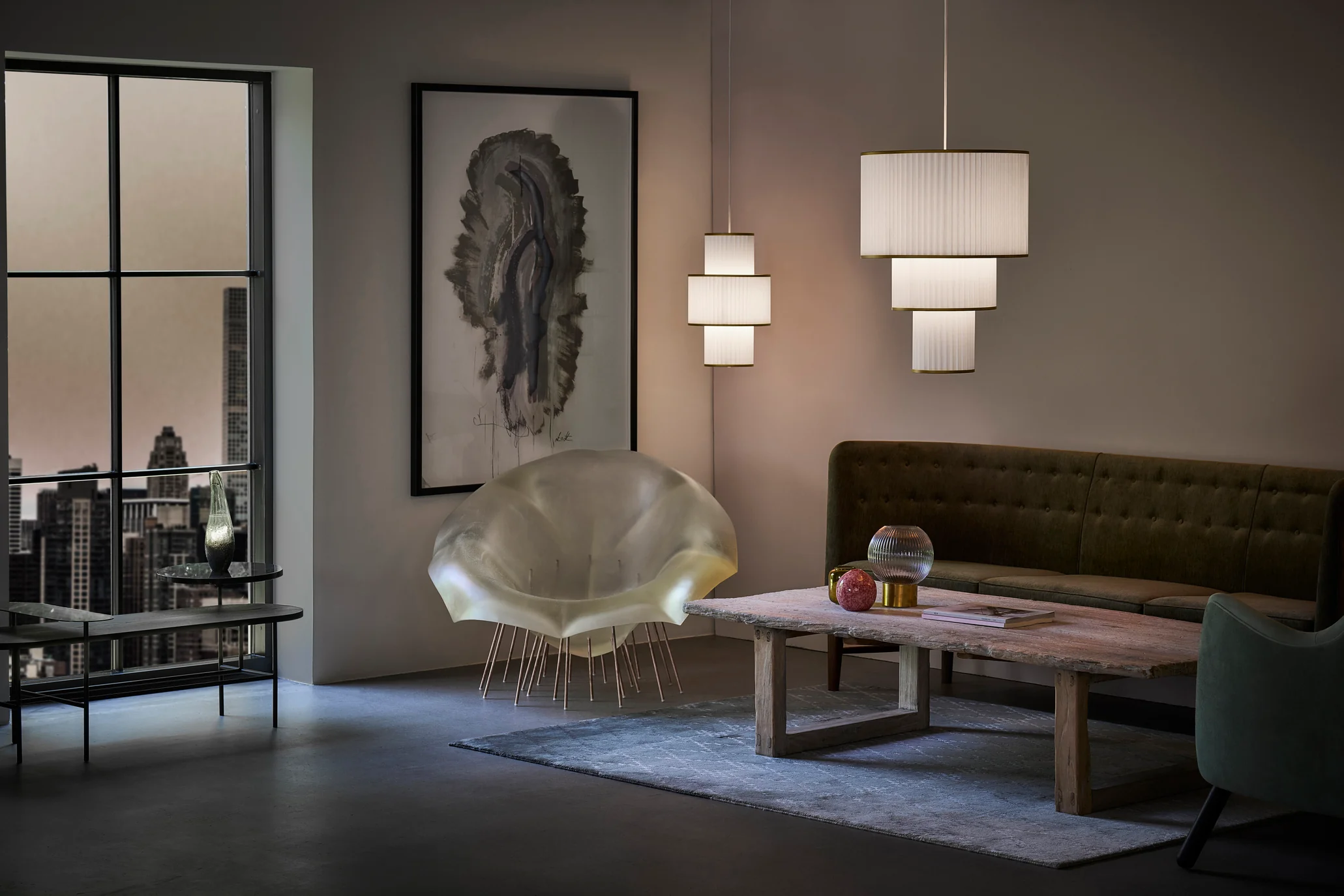 Lampa wisząca MODEL 111 PLIVELLO biały ze złotym - Image 12