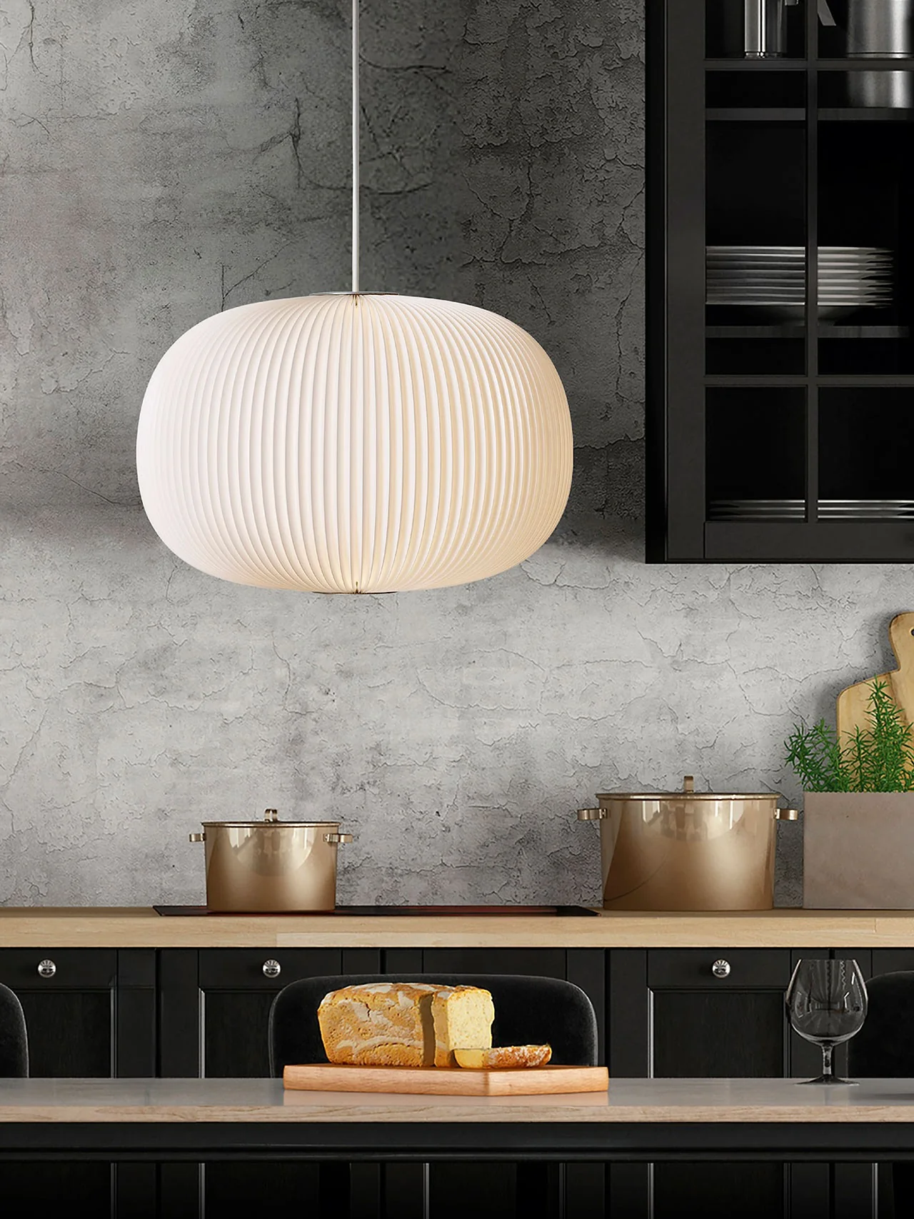 Lampa wisząca MODEL 132 LAMELLA 1 biały ze srebrnym wykończeniem - Image 5