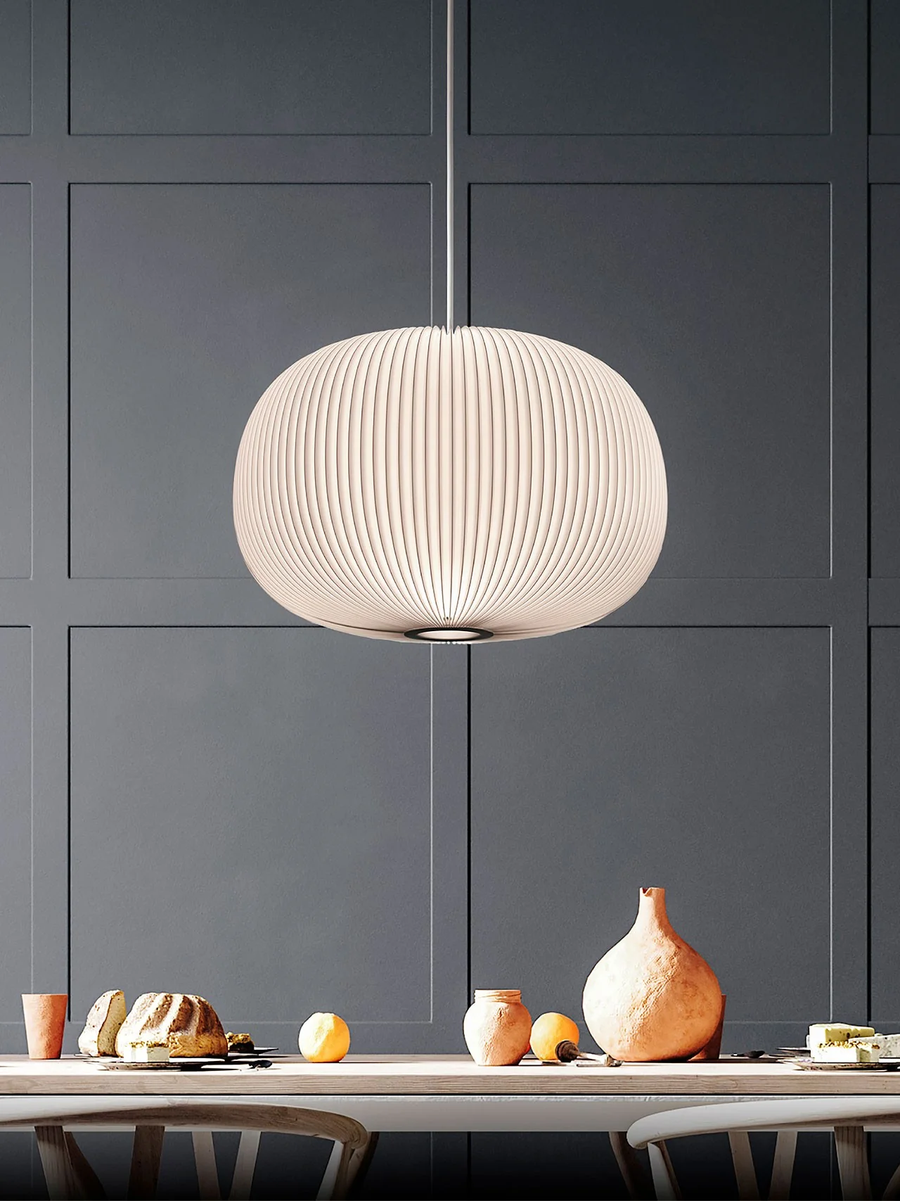 Lampa wisząca MODEL 132 LAMELLA 1 biały ze złotym wykończeniem - Image 6