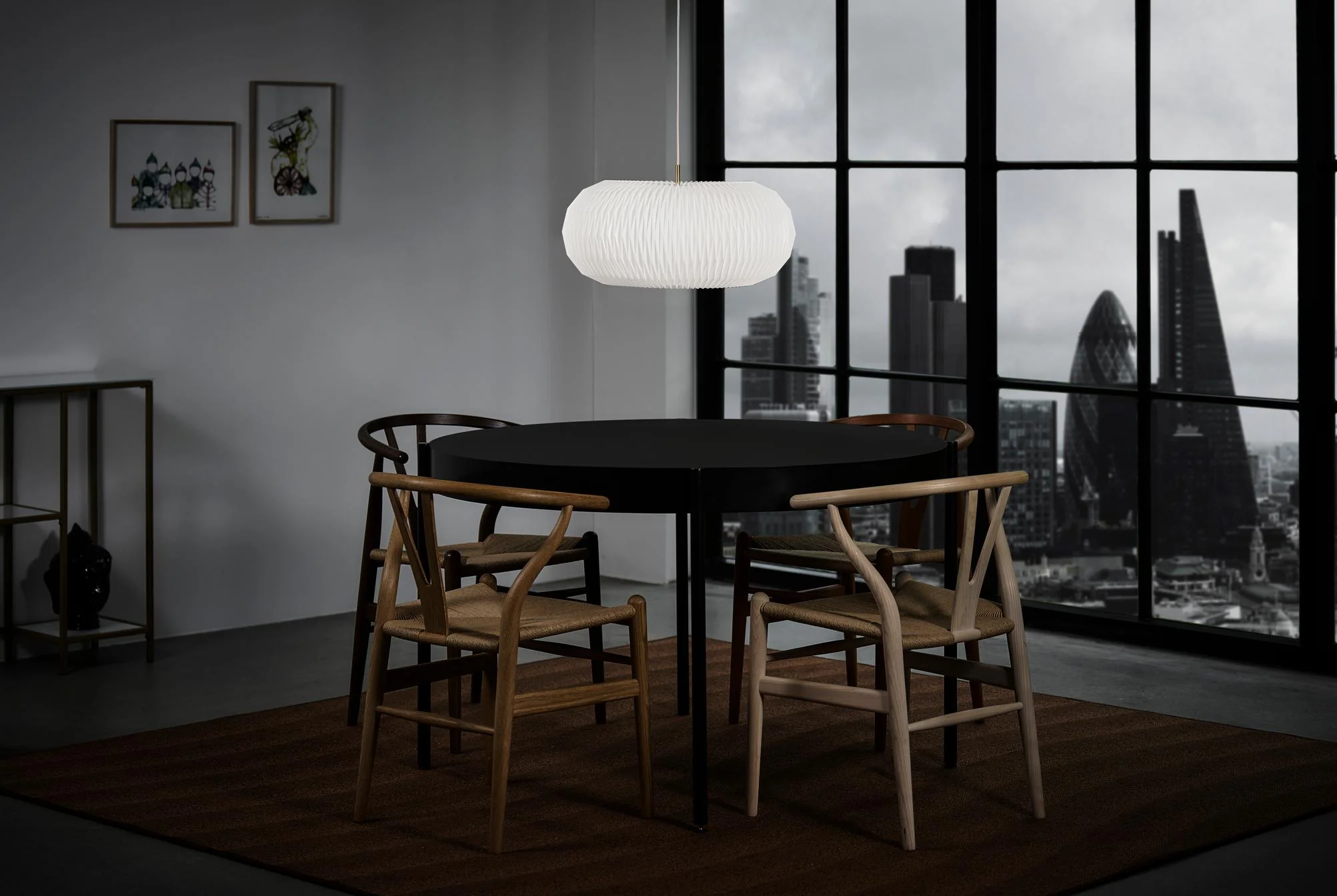 Lampa wisząca MODEL 195 DONUT biały ze złotym - Image 2