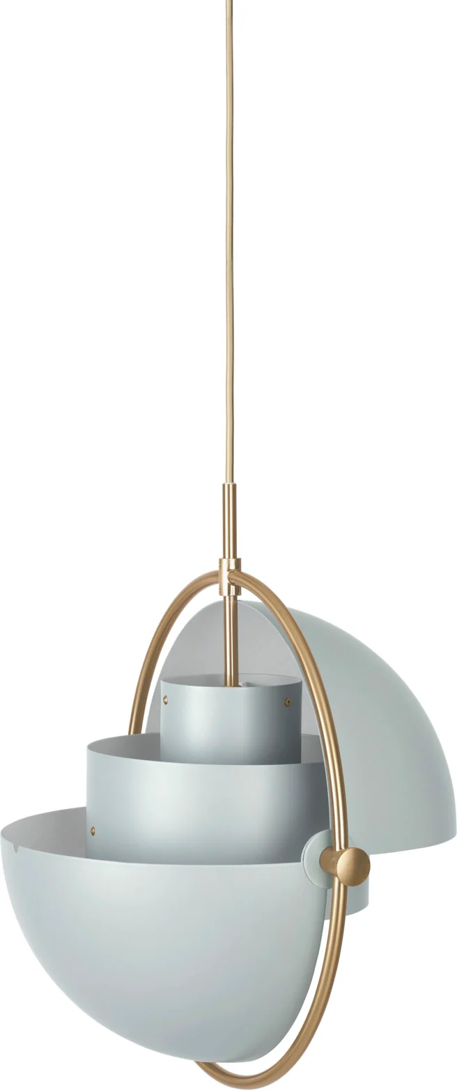 Lampa wisząca MULTI-LITE szaroniebieski z mosiężnym - Image 3
