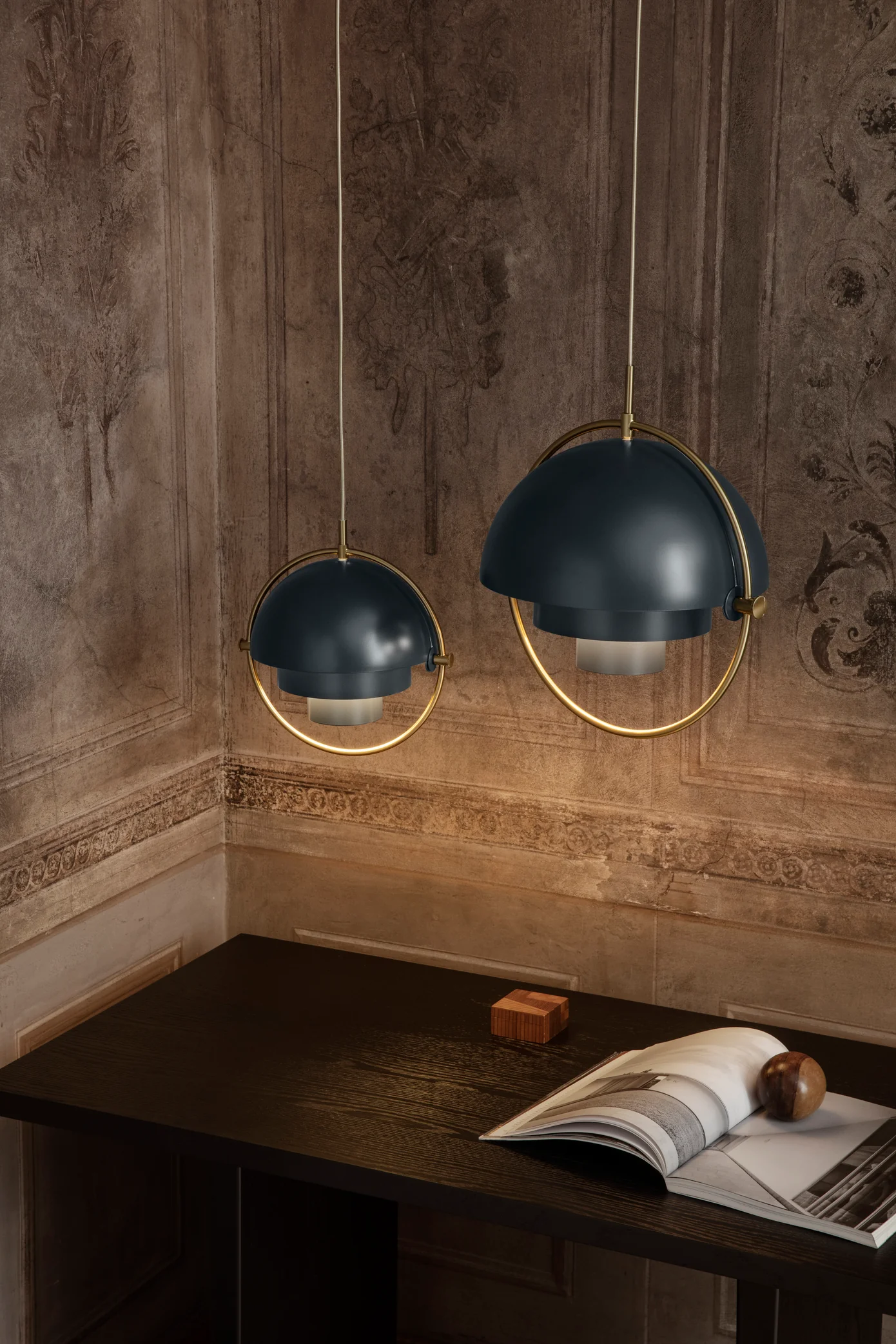 Lampa wisząca MULTI-LITE morski z mosiężnym - Image 2