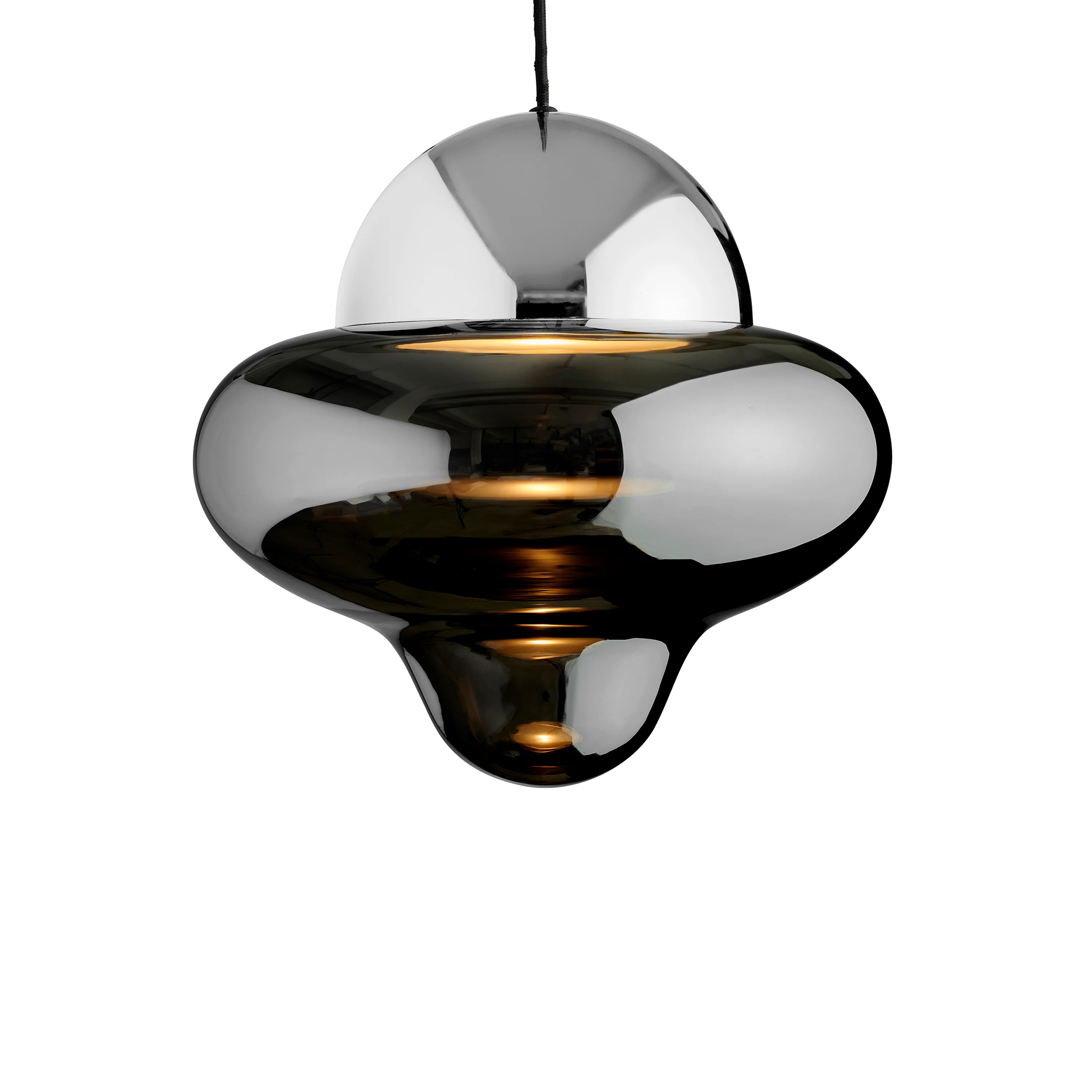 Lampa wisząca NUTTY szkło dymione ze srebrnym wykończeniem - Image 3