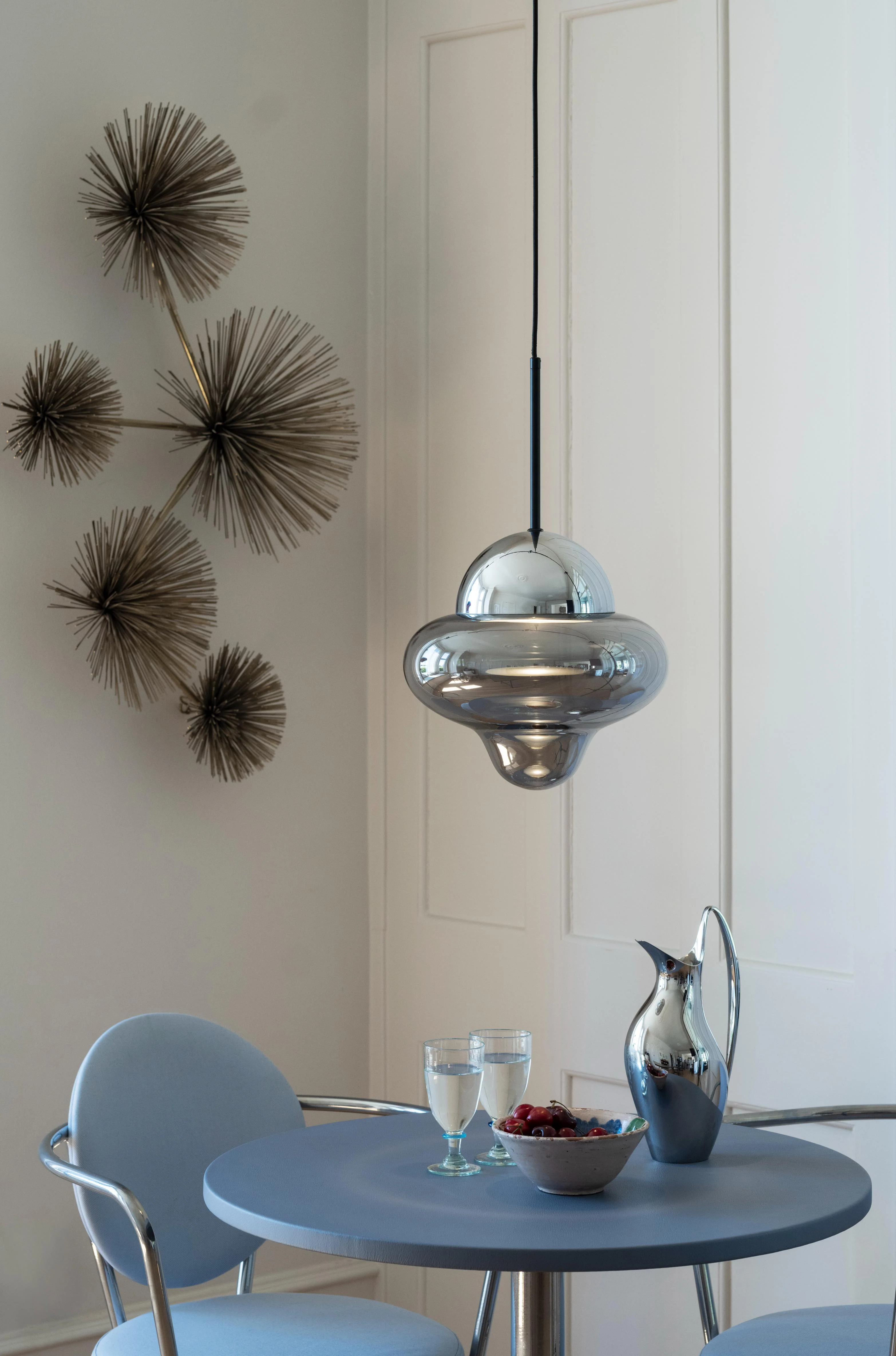 Lampa wisząca NUTTY szkło dymione ze srebrnym wykończeniem - Image 6