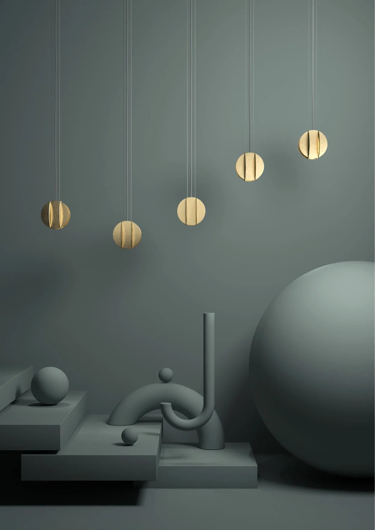 Lampa wisząca okrągła EL mosiądz - Image 2