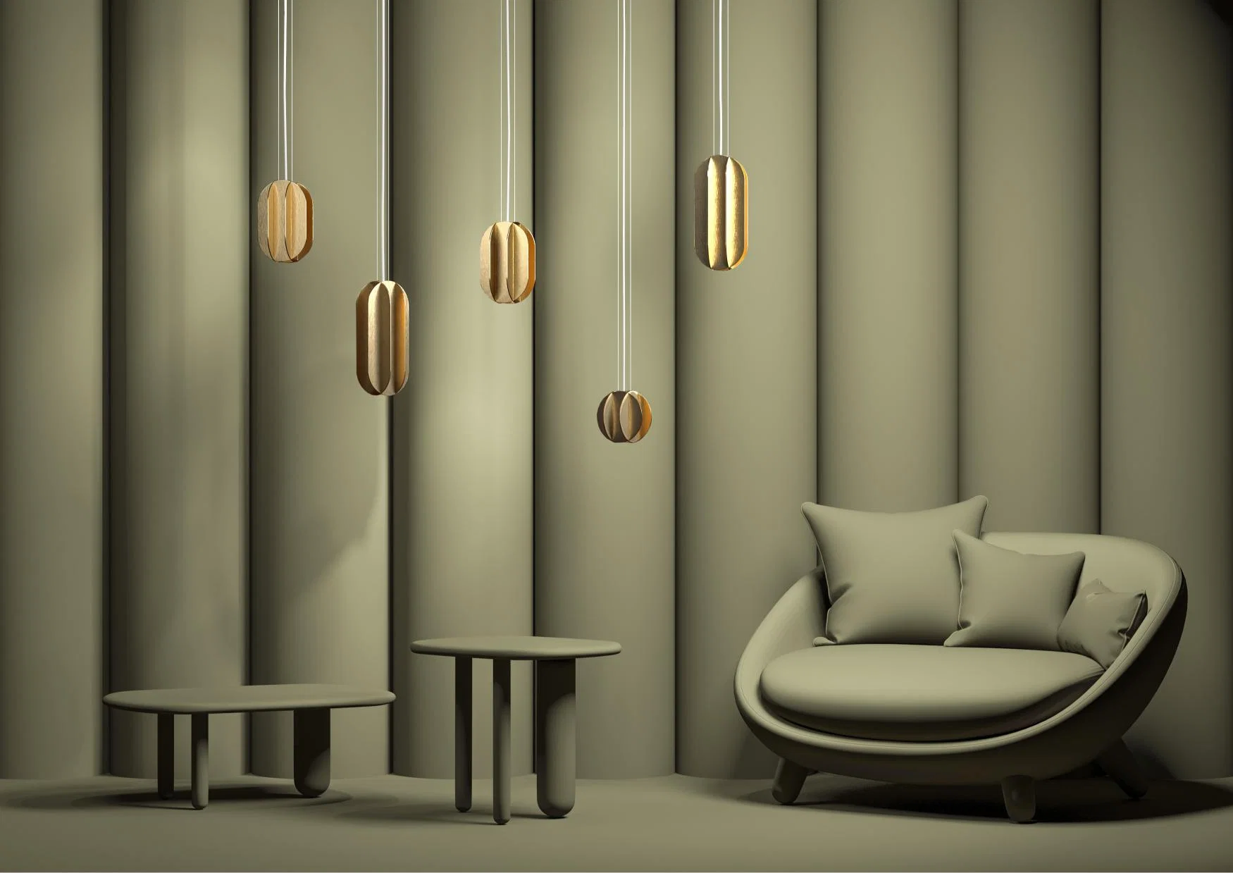 Lampa wisząca okrągła EL mosiądz - Image 6