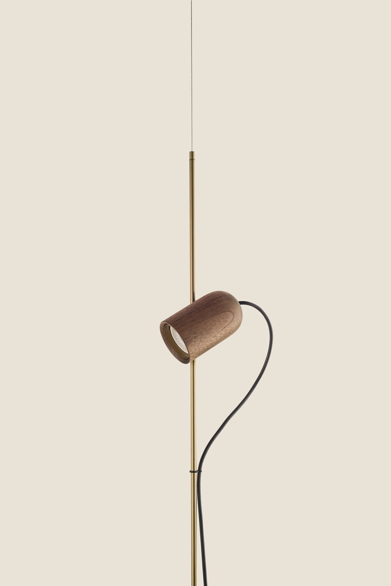 Lampa wisząca ONFA drewno orzechowe z mosiężnym wykończeniem - Image 9