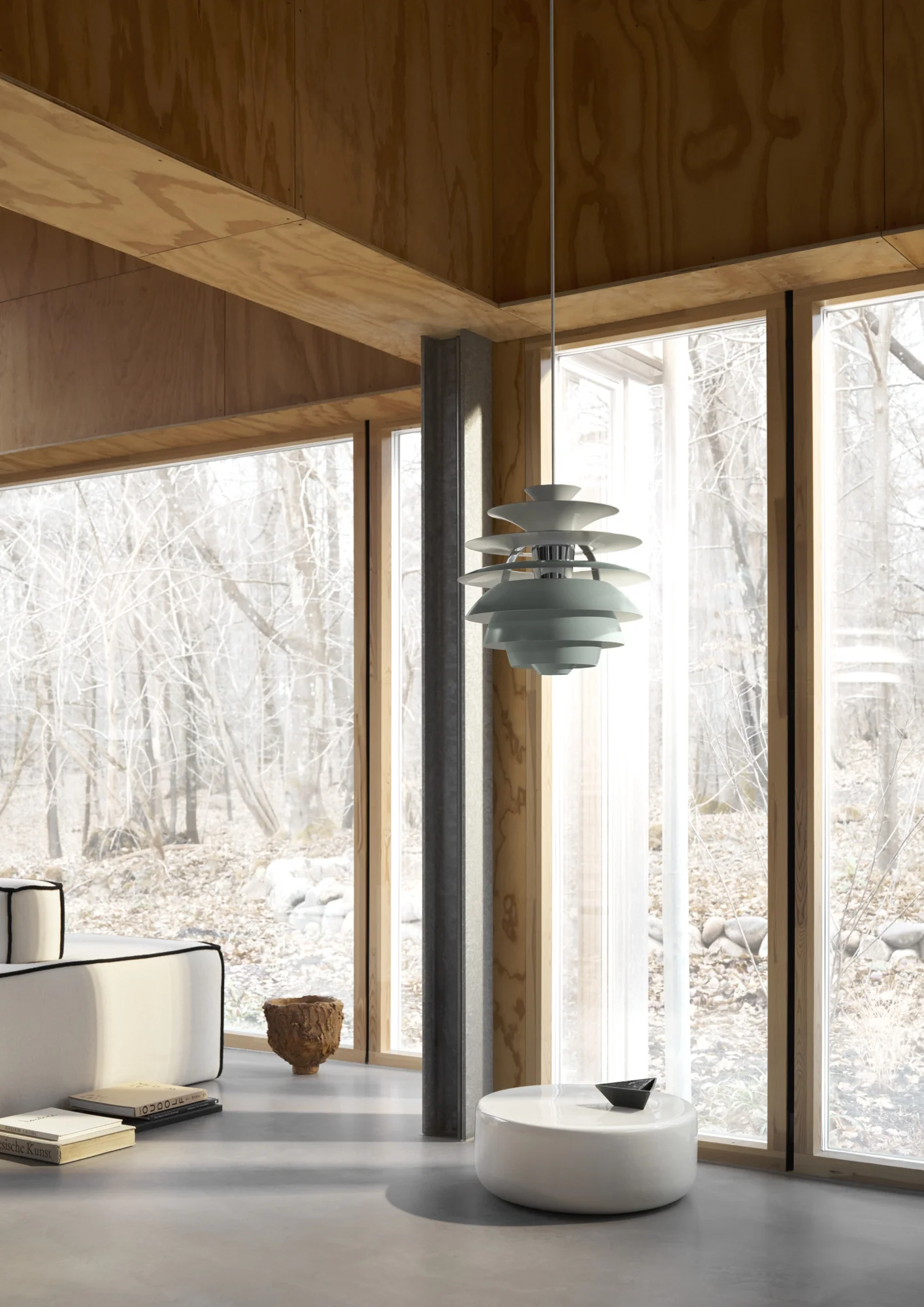 Lampa wisząca PH SNOWBALL brudny niebieski z chromowanym wykończeniem - Image 4