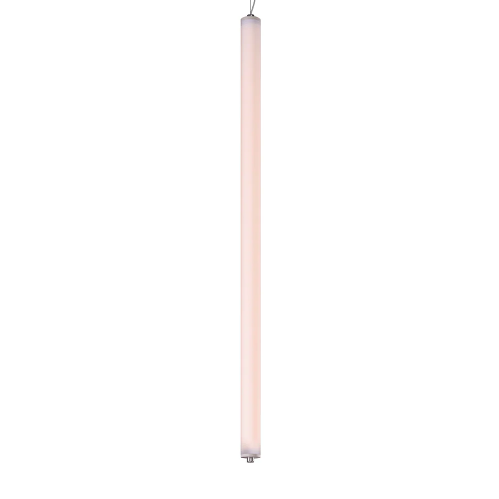 Lampa wisząca pionowa LONGA mleczny klosz z betonowym detalem - Image 3
