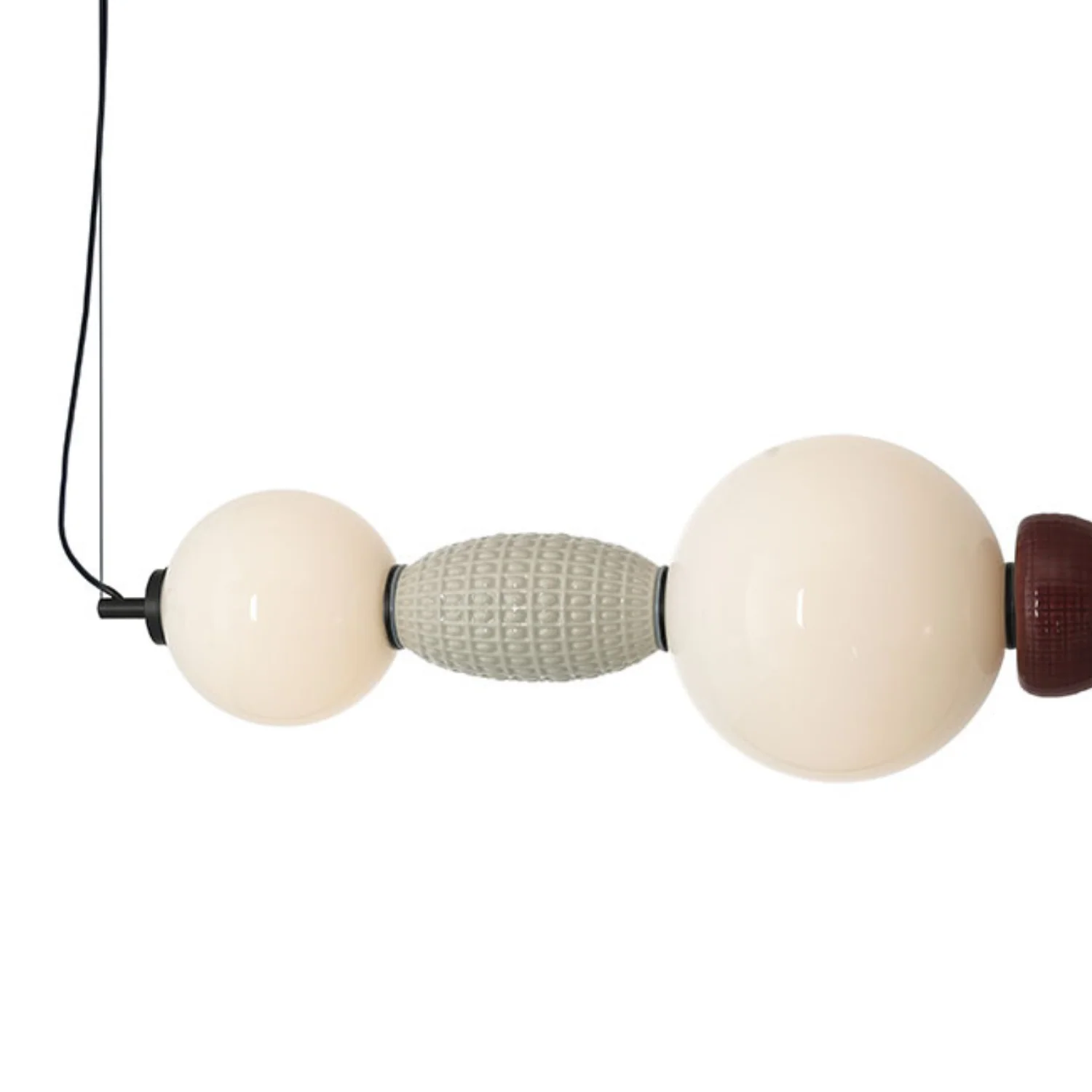 Lampa wisząca pozioma GARCA kremowa ceramika - Image 2