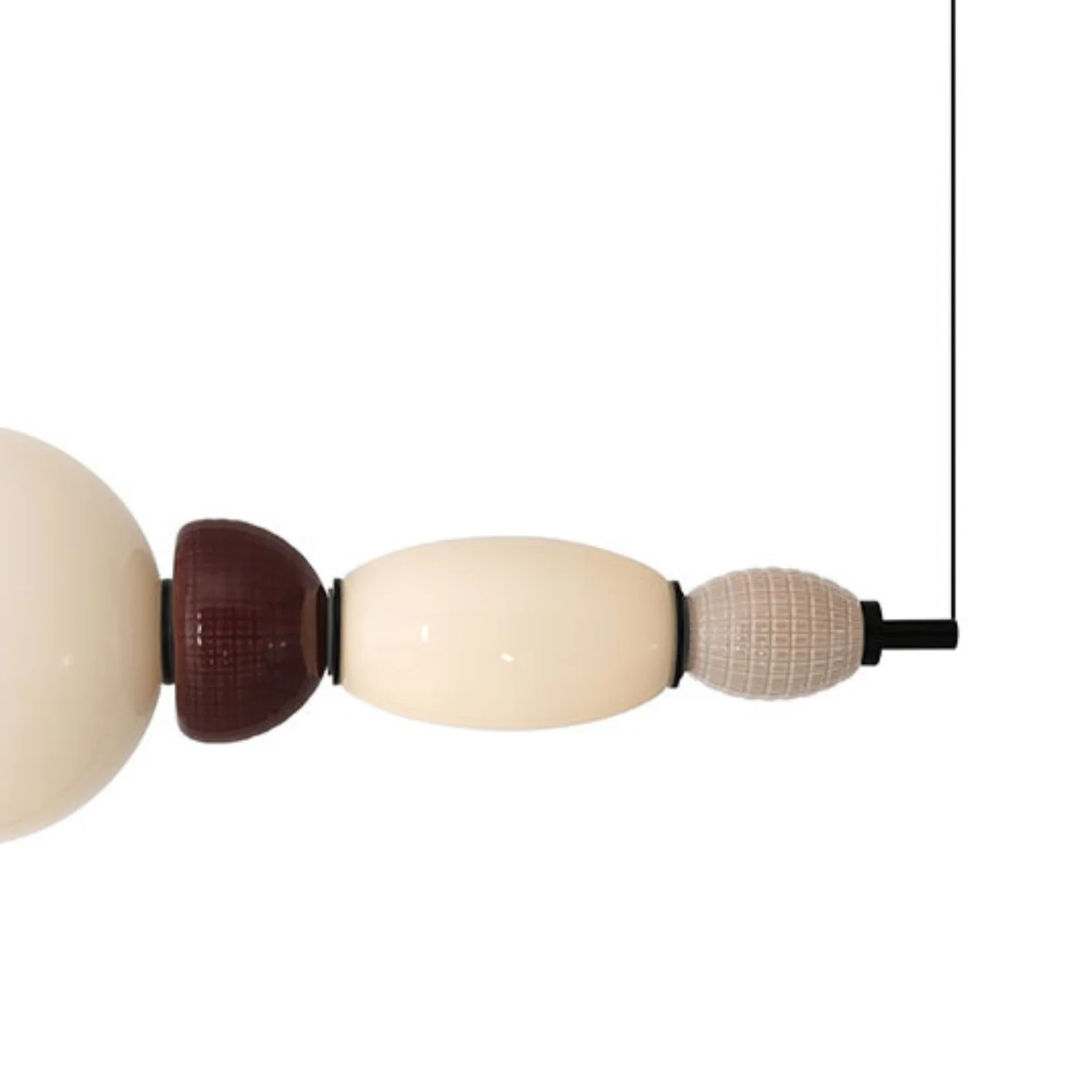 Lampa wisząca pozioma GARCA kremowa ceramika - Image 3