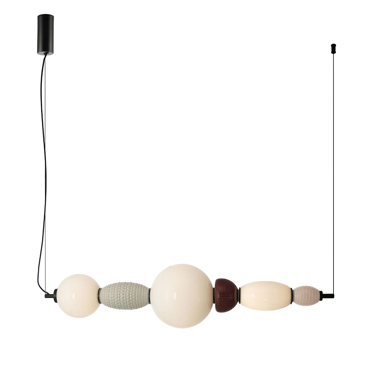 Lampa wisząca pozioma GARCA kremowa ceramika - Image 4