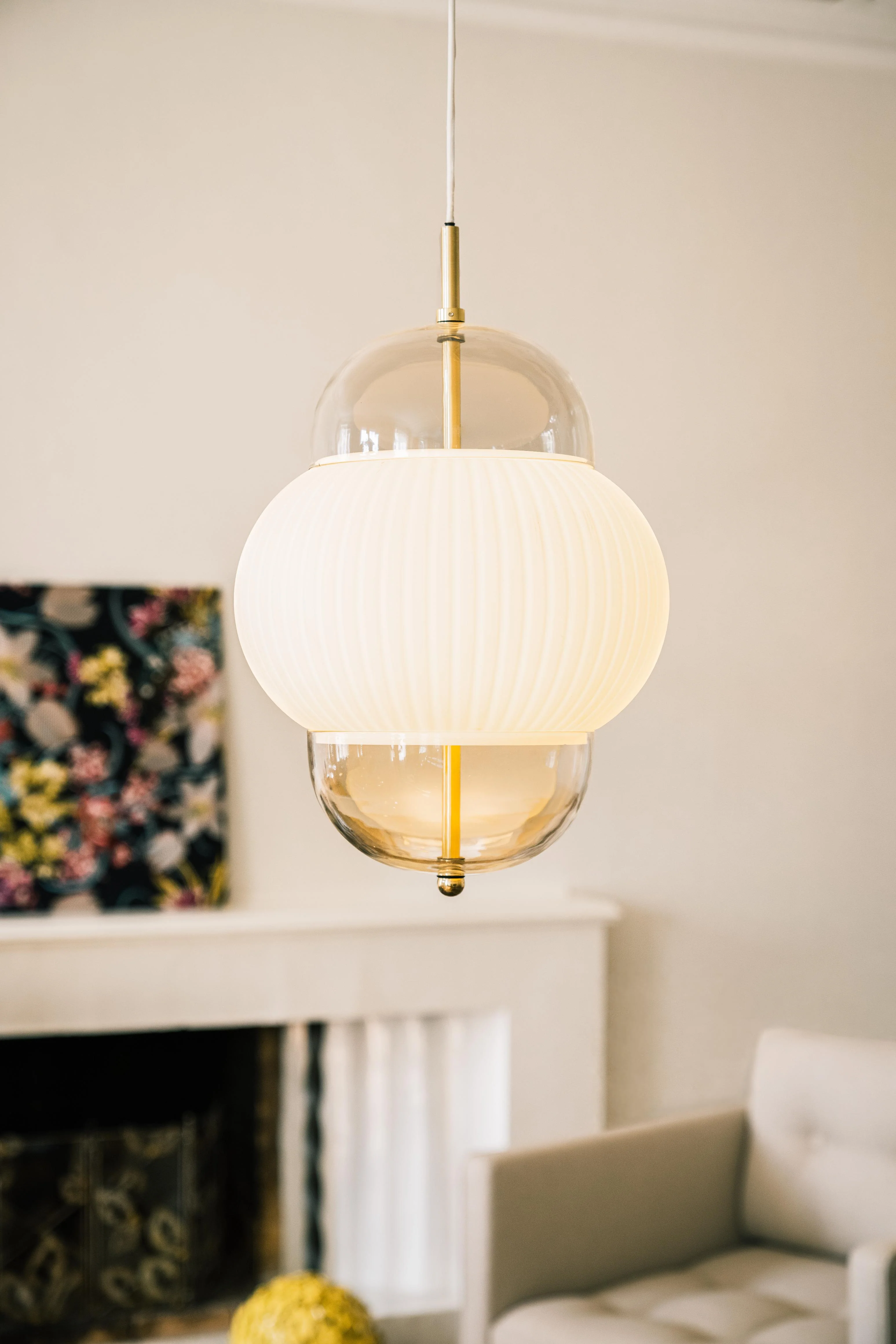 Lampa wisząca SHAHIN biały ze złotym - Image 5