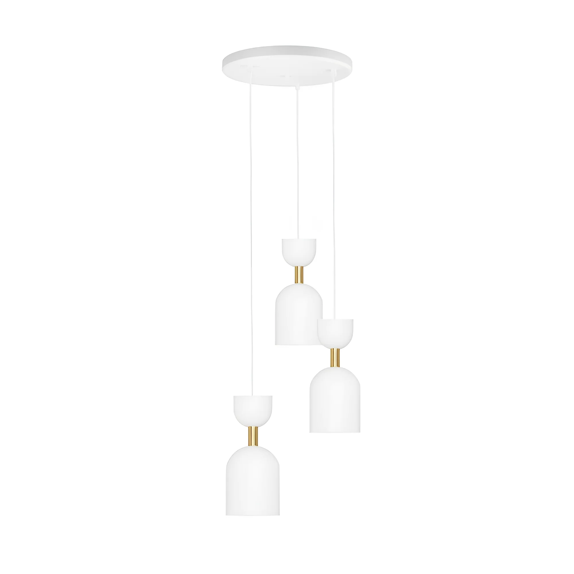 Lampa wisząca SUPURU 3P biały z mosiężnym - Image 3