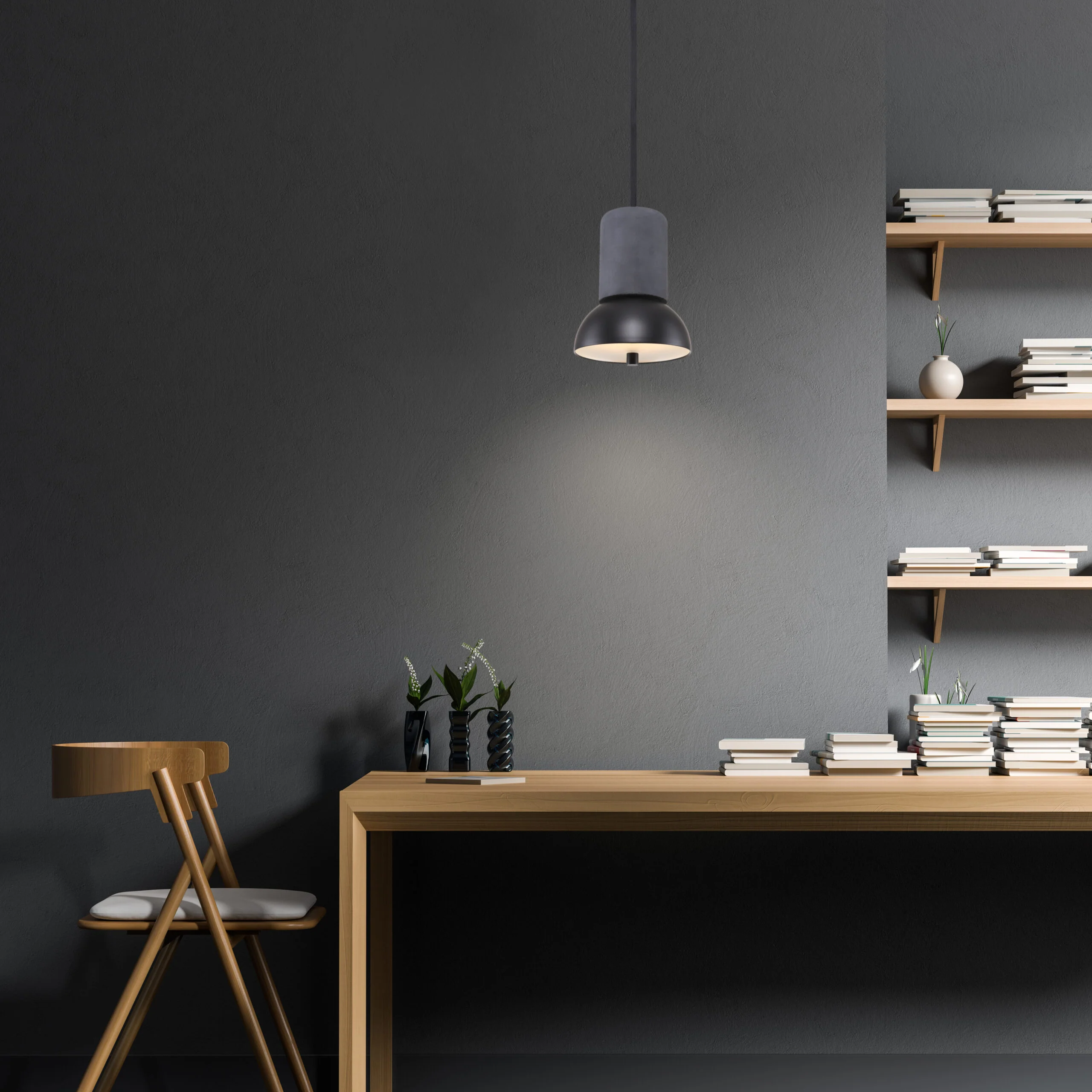 Lampa wisząca GIRO VELVET beton z aksamitem - Image 4