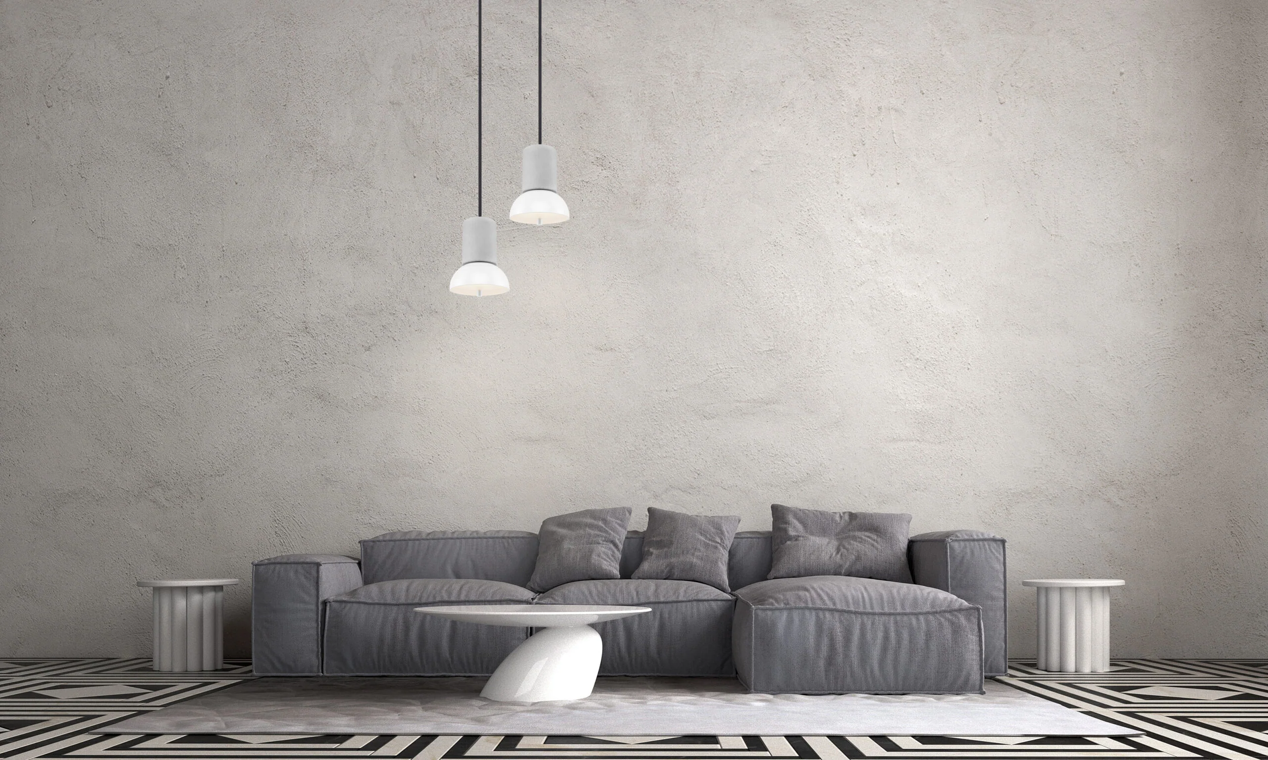 Lampa wisząca GIRO VELVET beton z aksamitem - Image 5