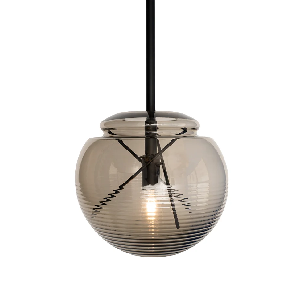 Lampa wisząca VITRUVIO czarny ze szklanym kloszem