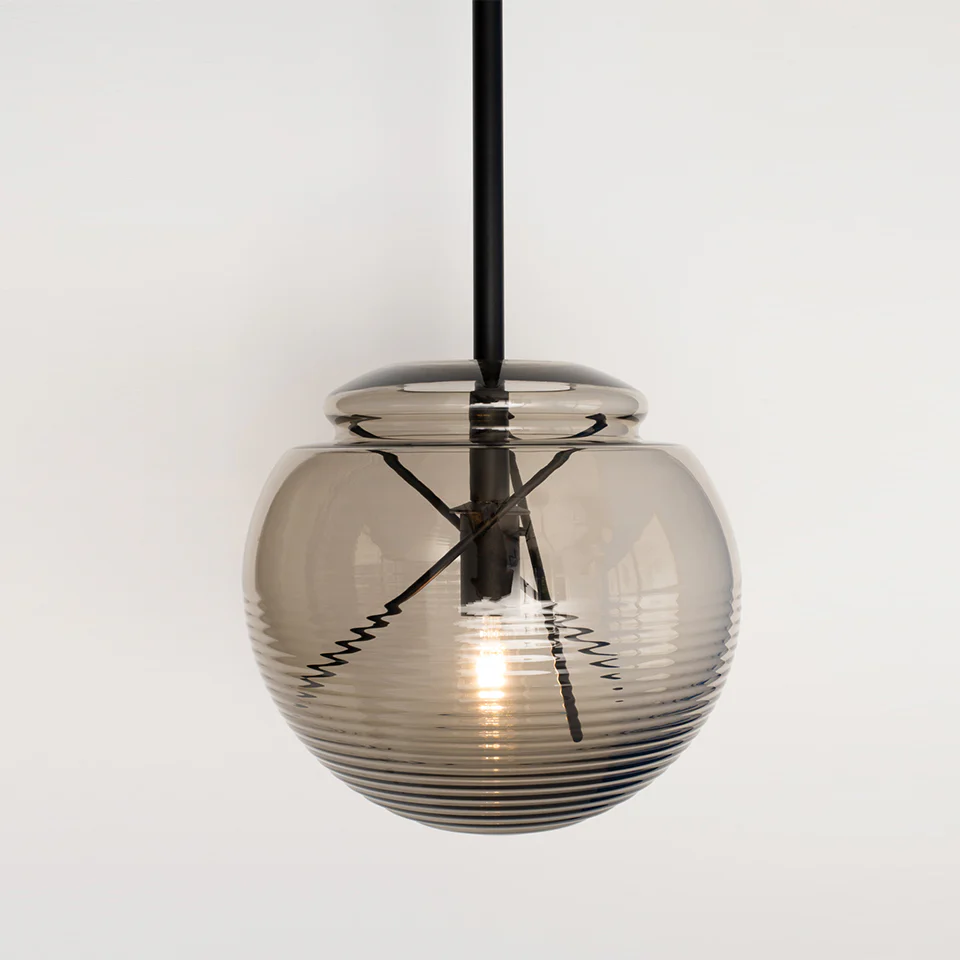 Lampa wisząca VITRUVIO czarny ze szklanym kloszem - Image 3