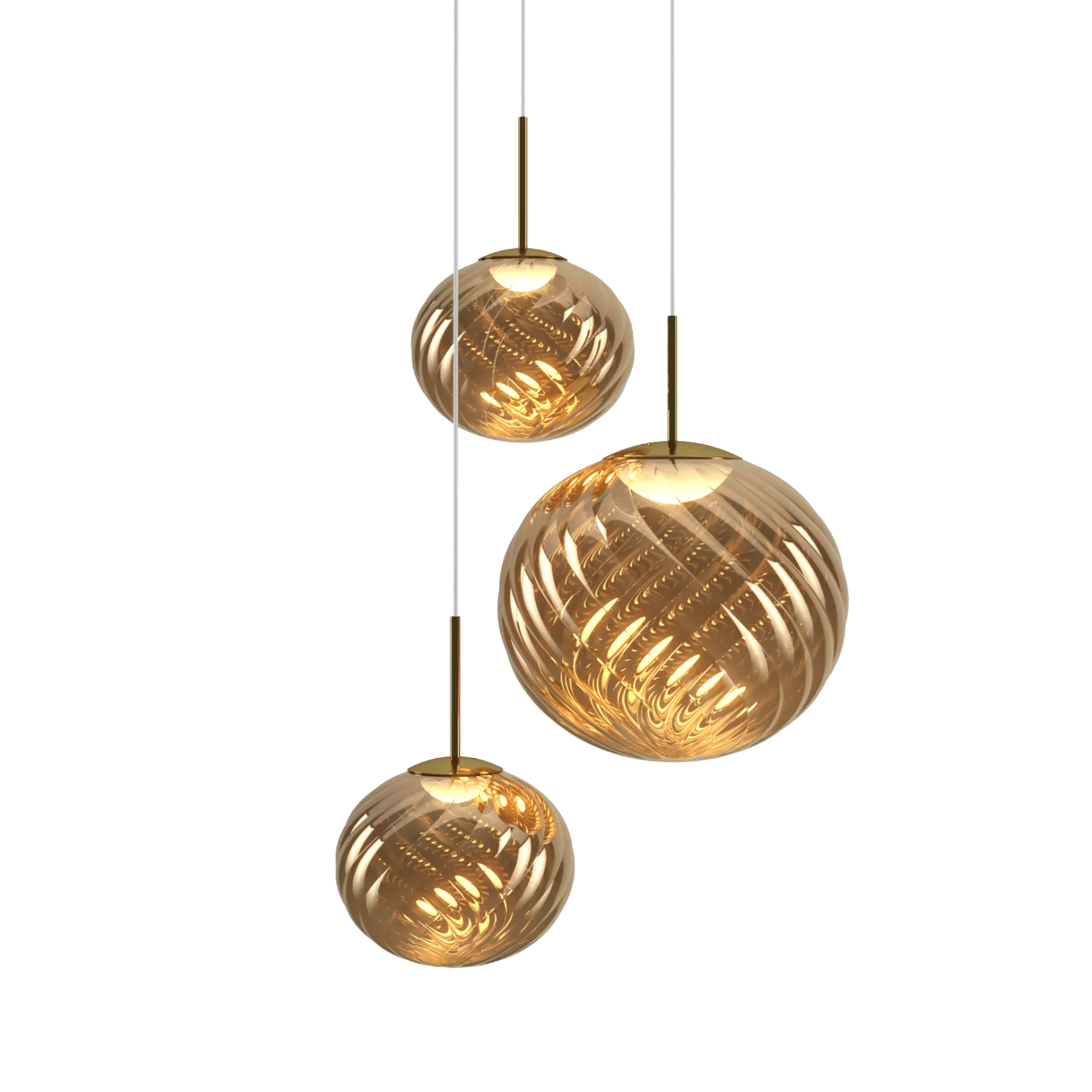 Lampa wisząca WHIRL TRIO ROUND złoty