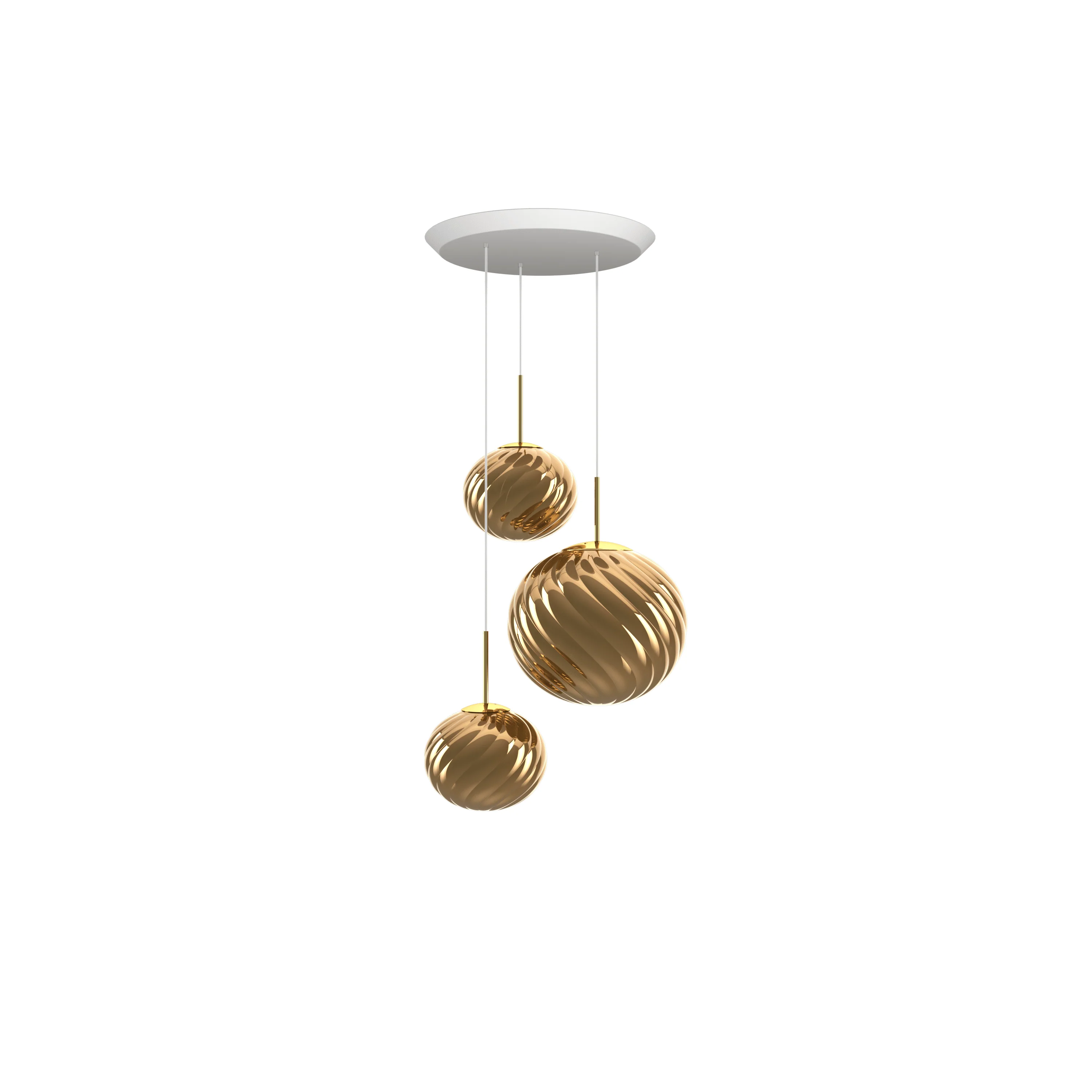 Lampa wisząca WHIRL TRIO ROUND złoty - Image 3