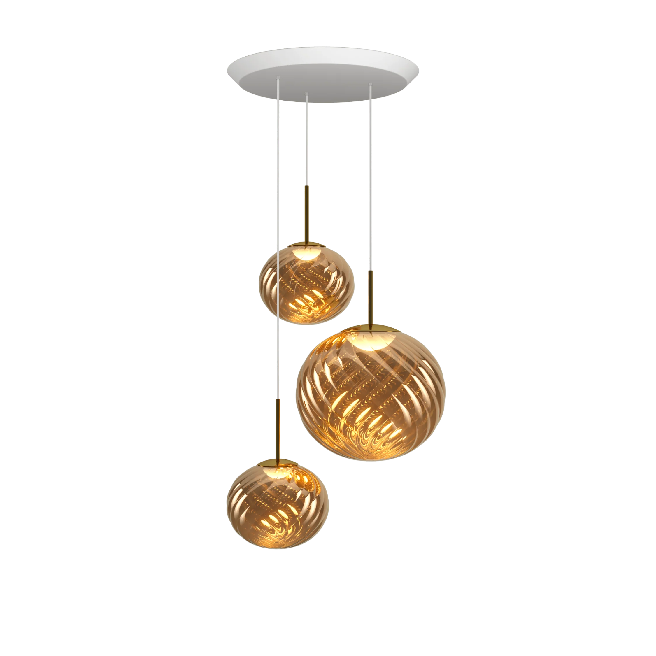 Lampa wisząca WHIRL TRIO ROUND złoty - Image 4