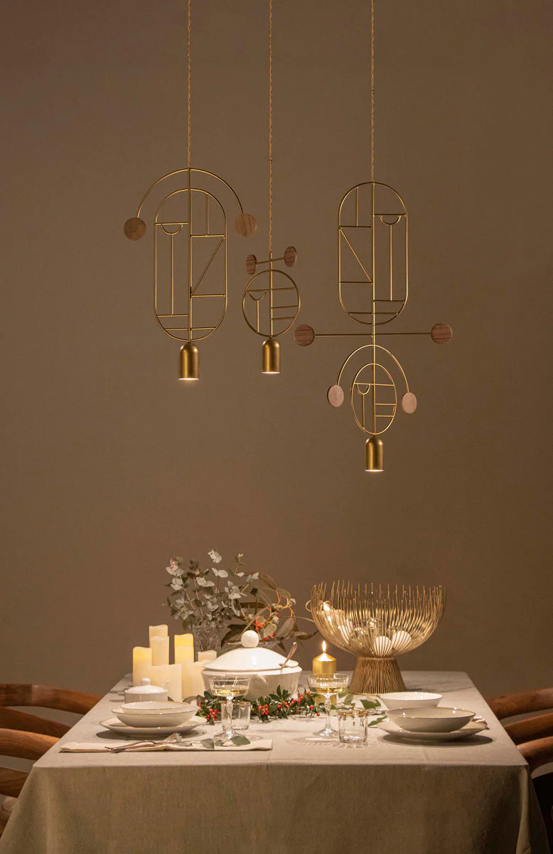 Lampa wisząca WOODEN DOTS WD01 mosiężny - Image 2