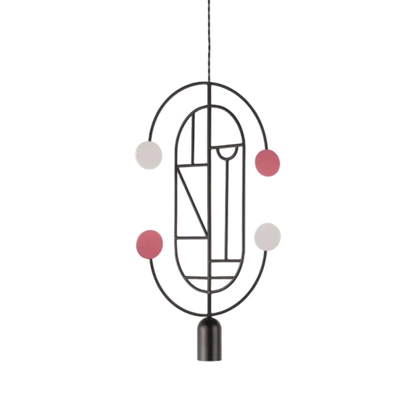 Lampa wisząca WOODEN DOTS WDS04 grafitowy z białym i czerwonym