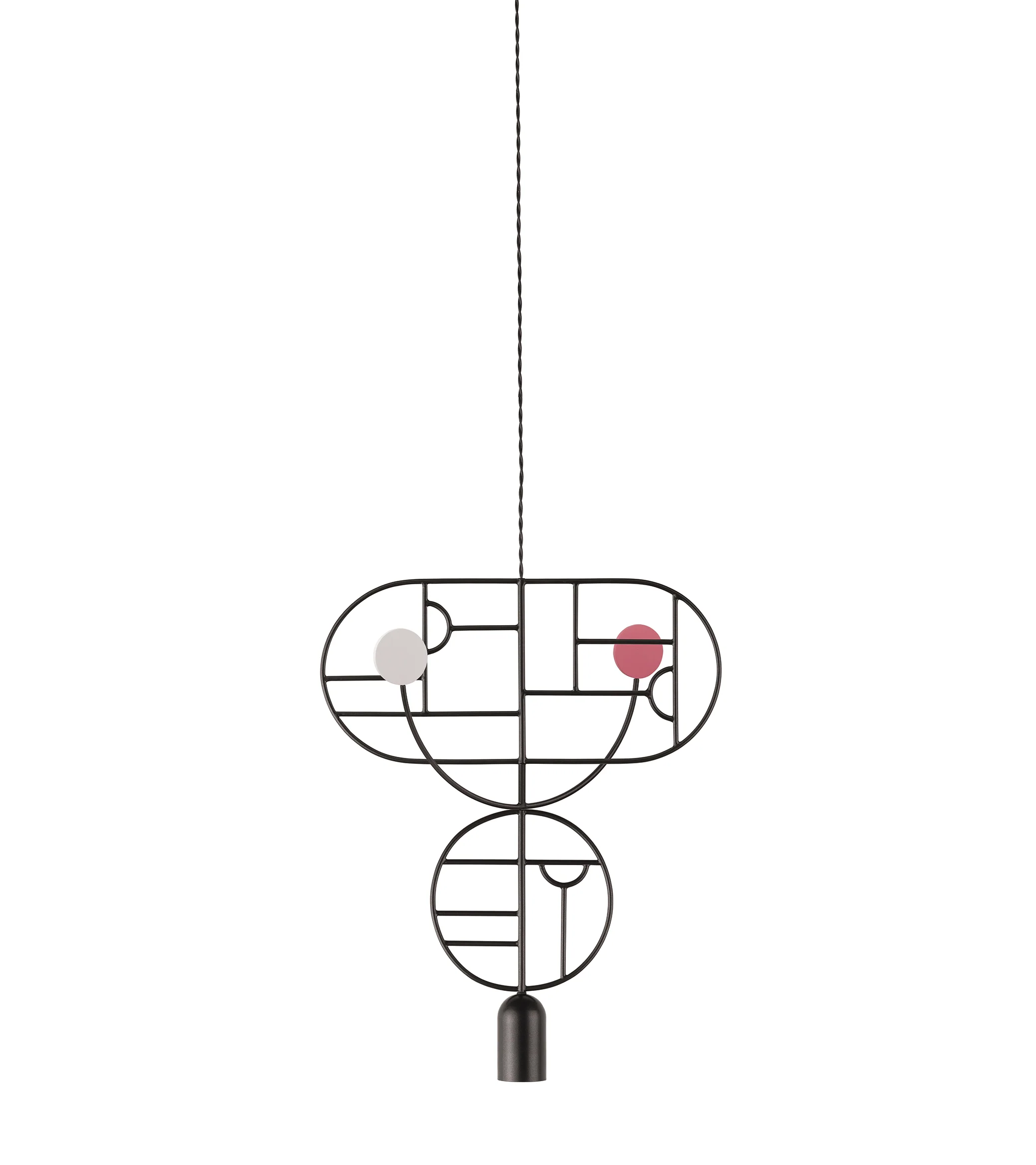 Lampa wisząca WOODEN DOTS WDS07 grafitowy z białym i czerwonym - Image 3