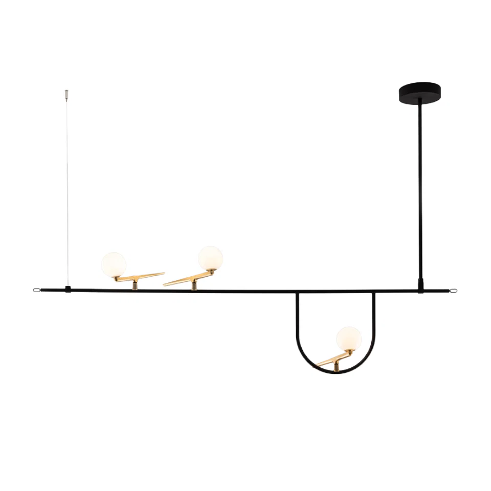 Lampa wisząca YANZI 1 czarny ze złotym