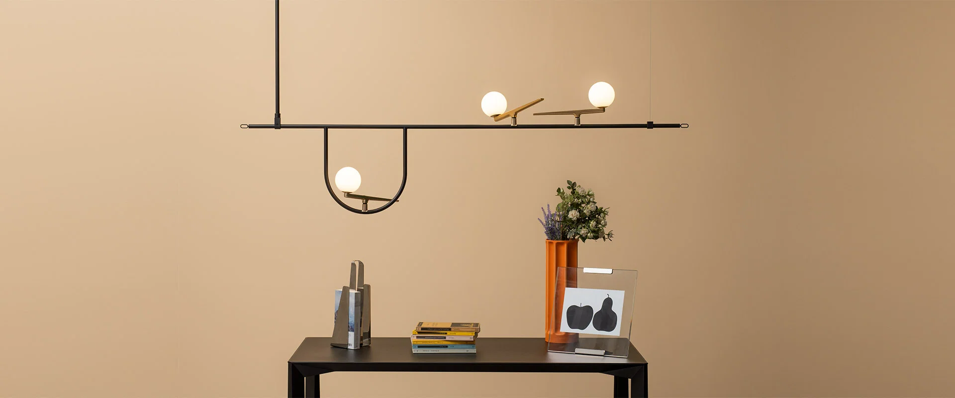 Lampa wisząca YANZI 1 czarny ze złotym - Image 3