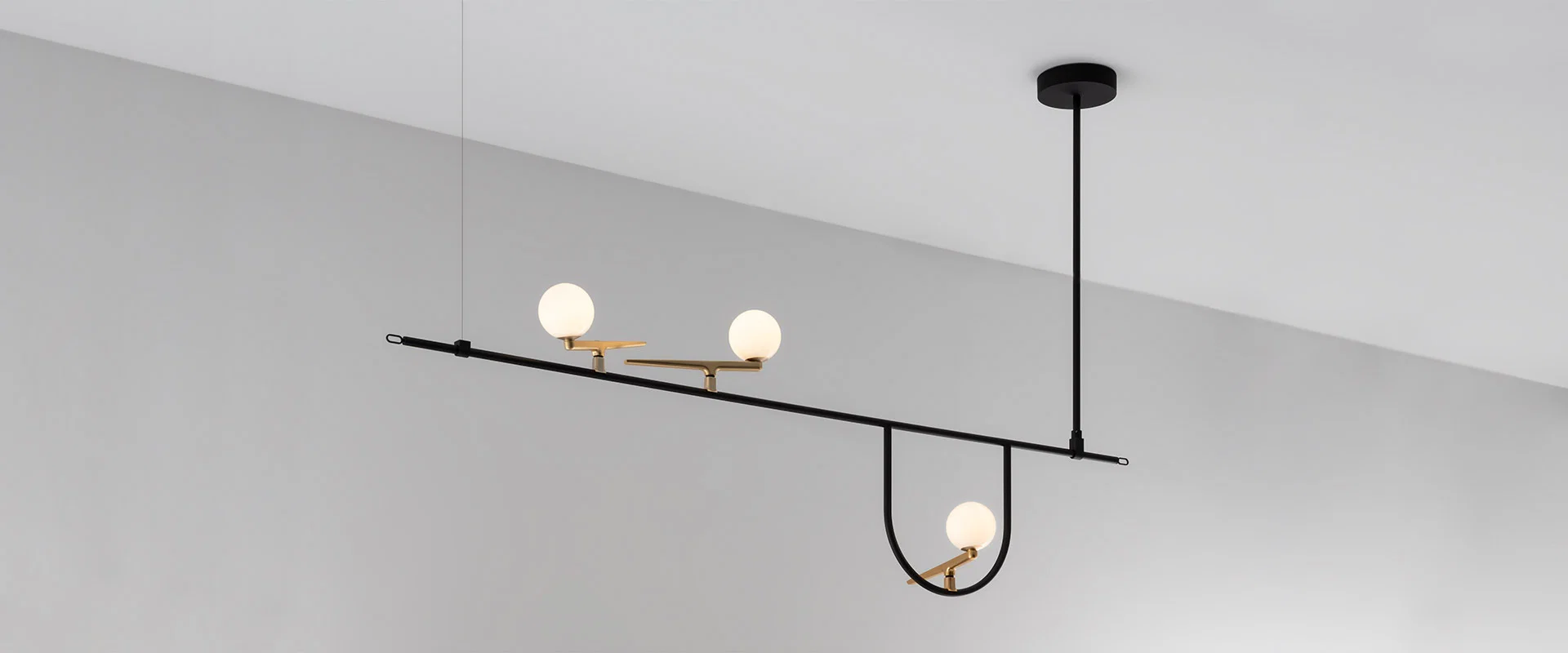 Lampa wisząca YANZI 1 czarny ze złotym - Image 4