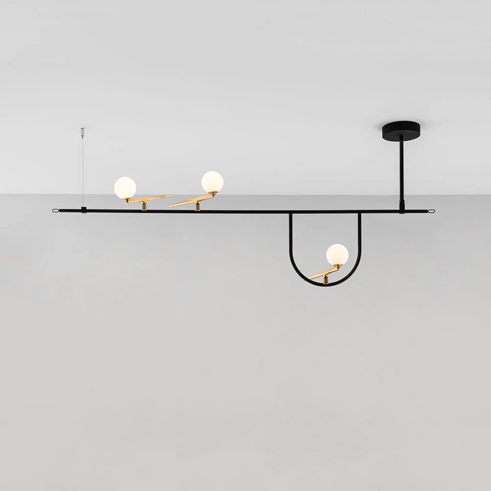 Lampa wisząca YANZI 1 czarny ze złotym - Image 6